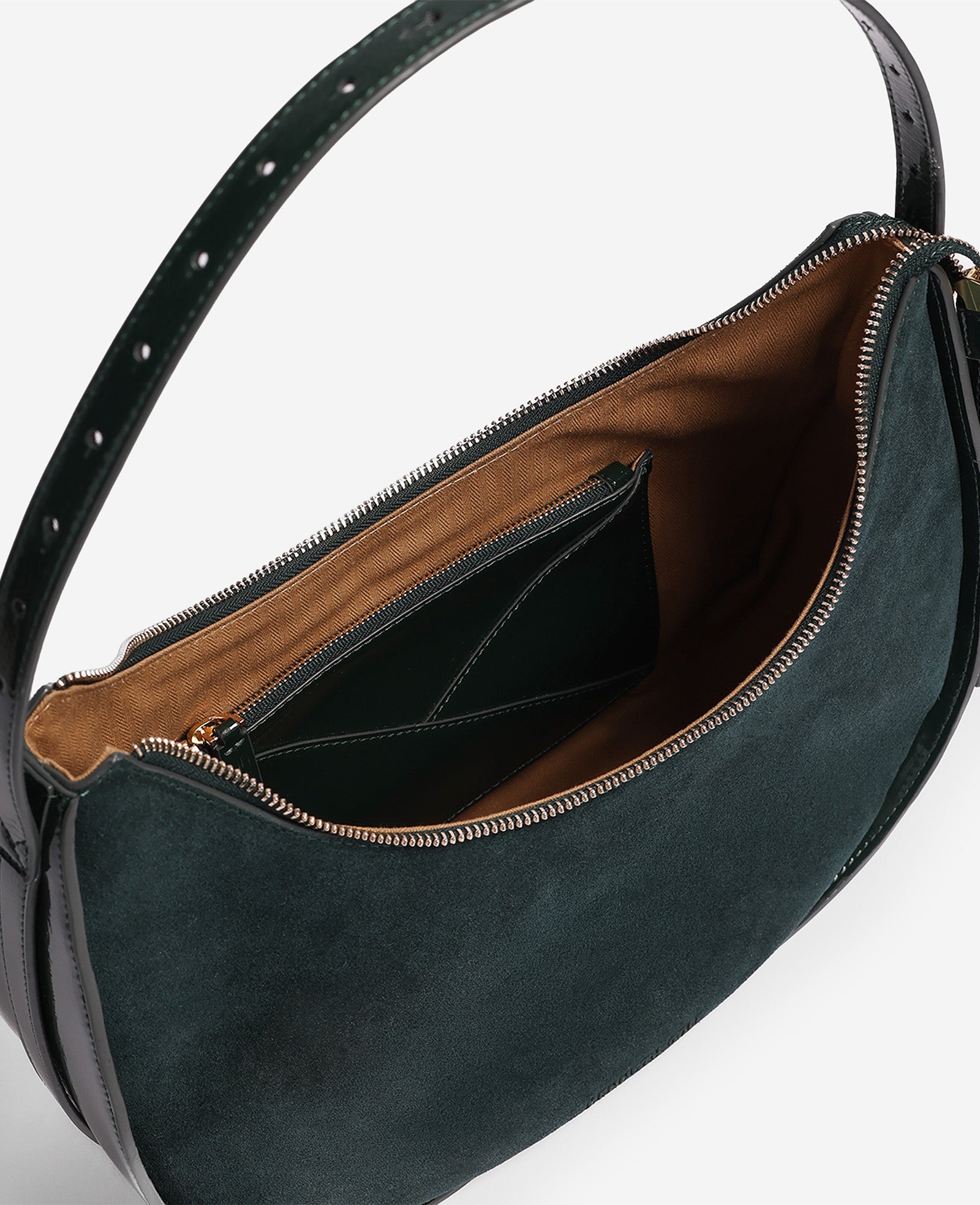 Kenneth Cole Reaction Bags Chelsea Medium Suede Hobo Bag borsa loden regolabile