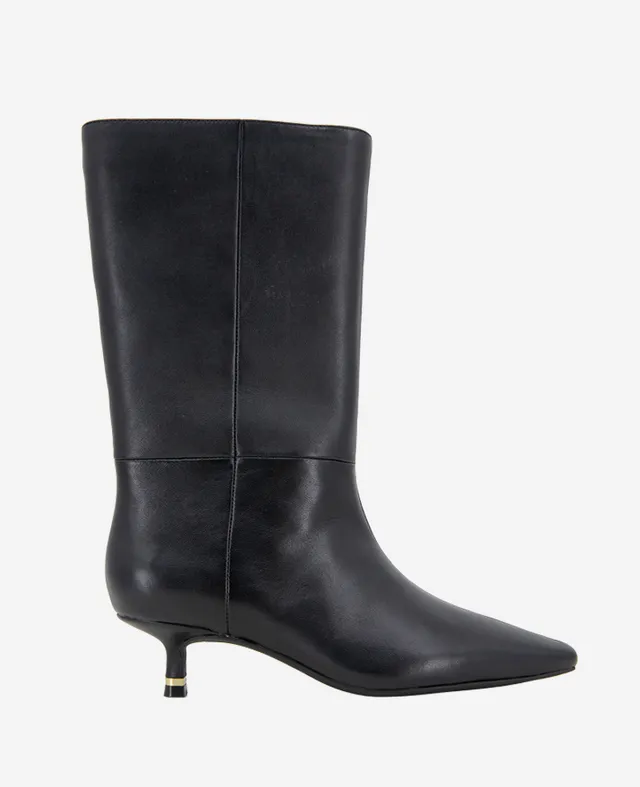 Kenneth Cole Reaction Shoes Meryl Leather Bootie stivaletti neri