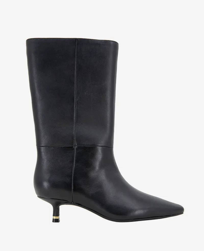 Kenneth Cole Reaction Shoes Meryl Leather Bootie stivaletti neri