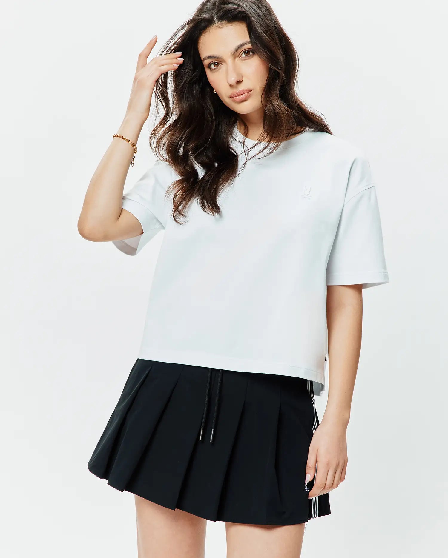Psycho Bunny Women's Tops Camille Oversized Tee t-shirt bianca oversize cotone