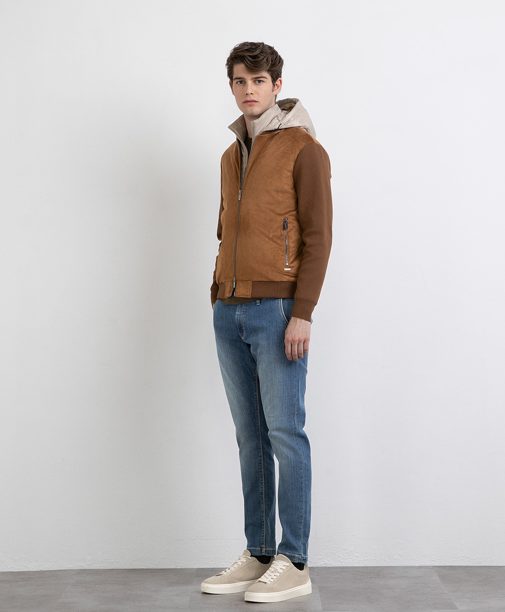 Markup Uomo Giacche & Giubbotti Giubbino in suede e maglia