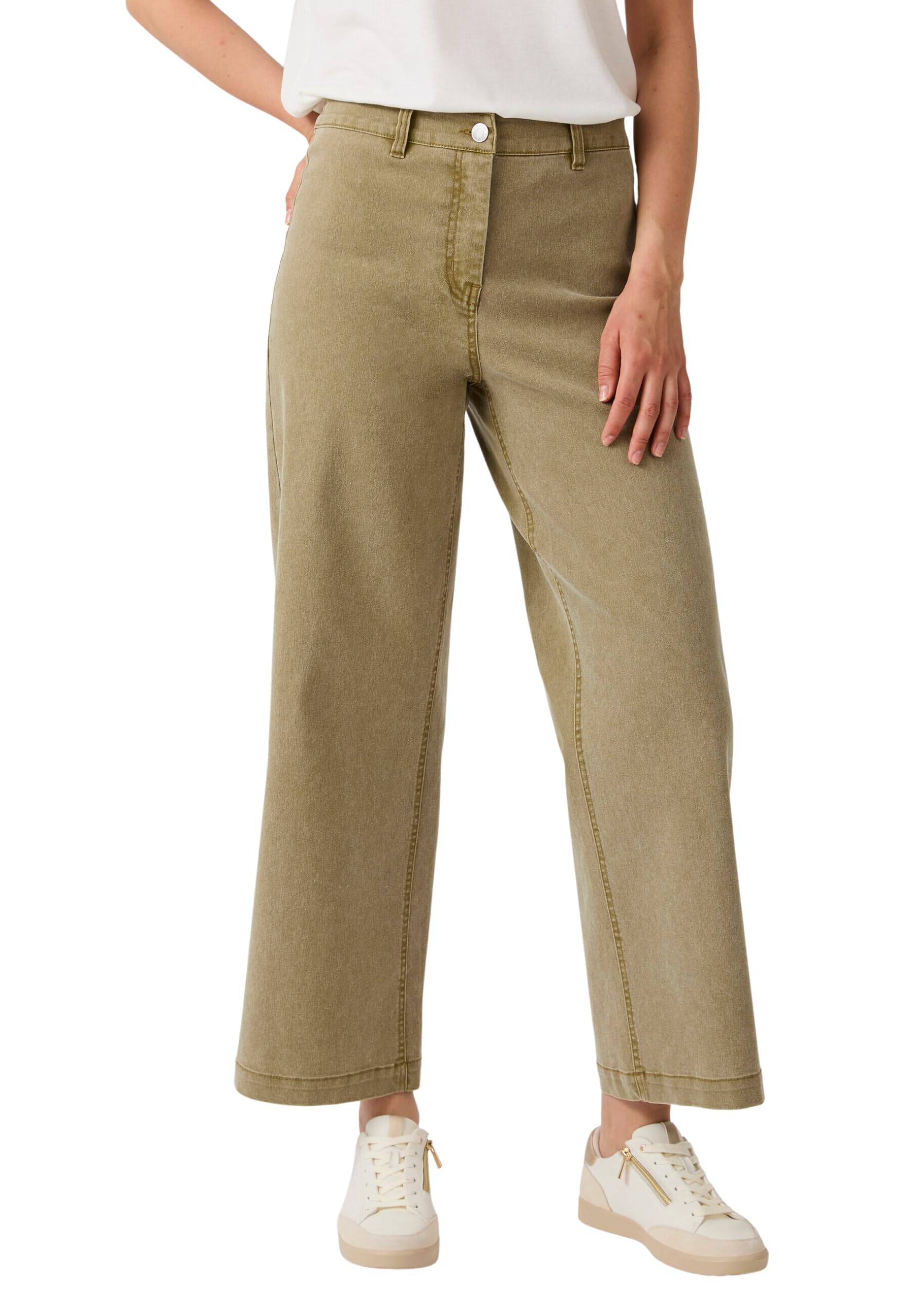 Damart Prêt-à-porter Pantaloni da donna 7/8° pantaloni pesca rosa 40 cotone