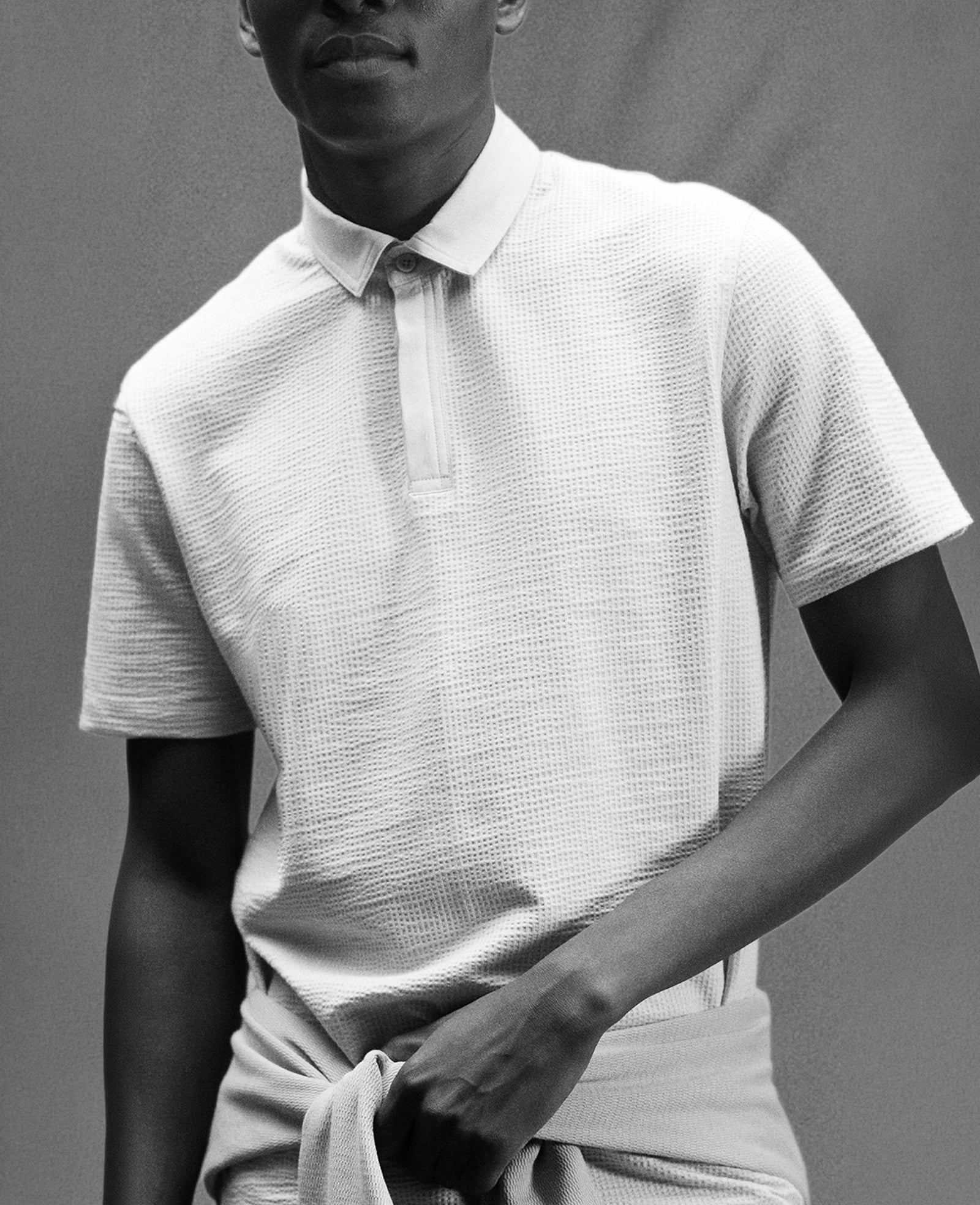 Kenneth Cole Reaction Mixed Media polo grigia, cotone elasticizzato