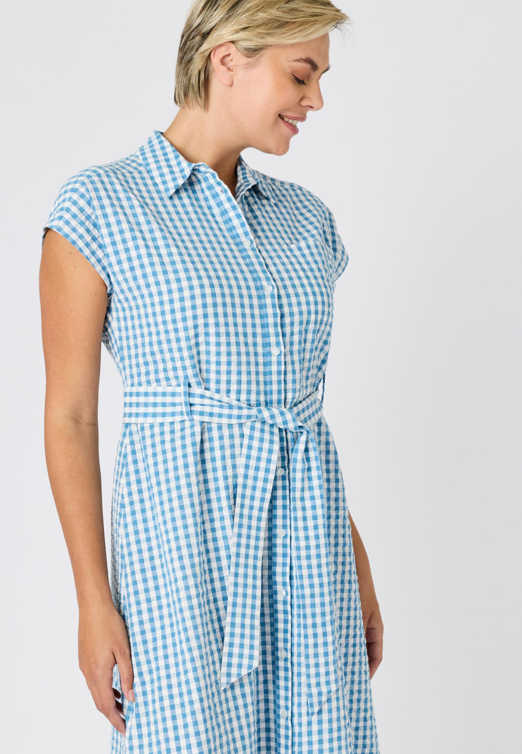 Damart Prêt-à-porter Vestito-Camicia in cotone goffrato