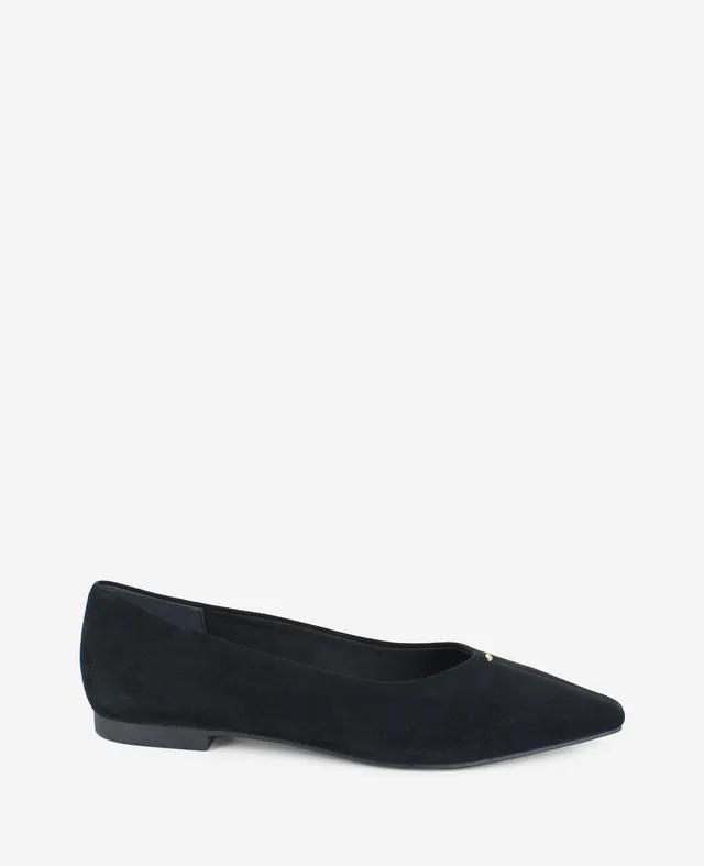Kenneth Cole Reaction Nala Suede Point Toe Flat ballerine nere camoscio