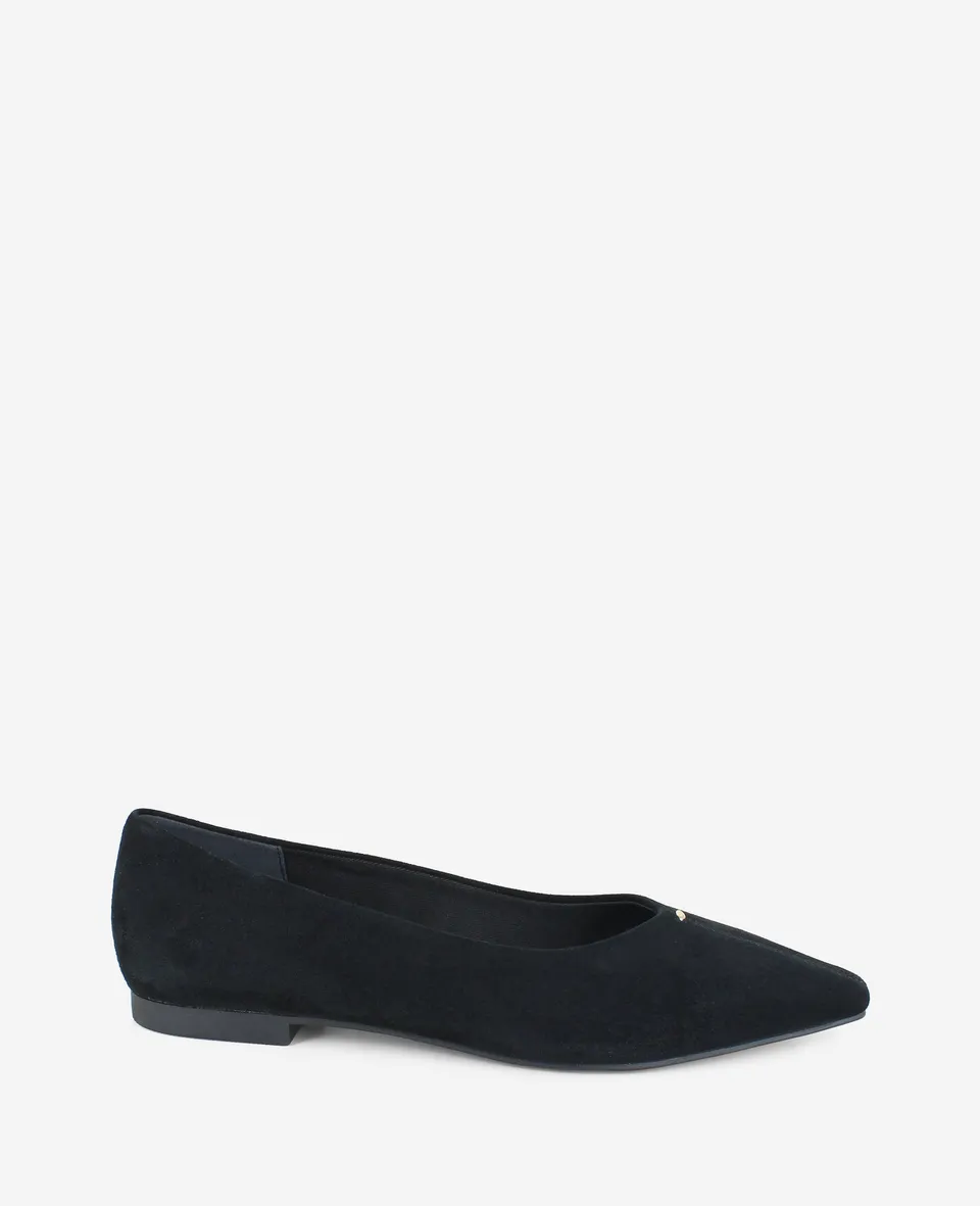 Kenneth Cole Reaction Nala Suede Point Toe Flat ballerine nere camoscio