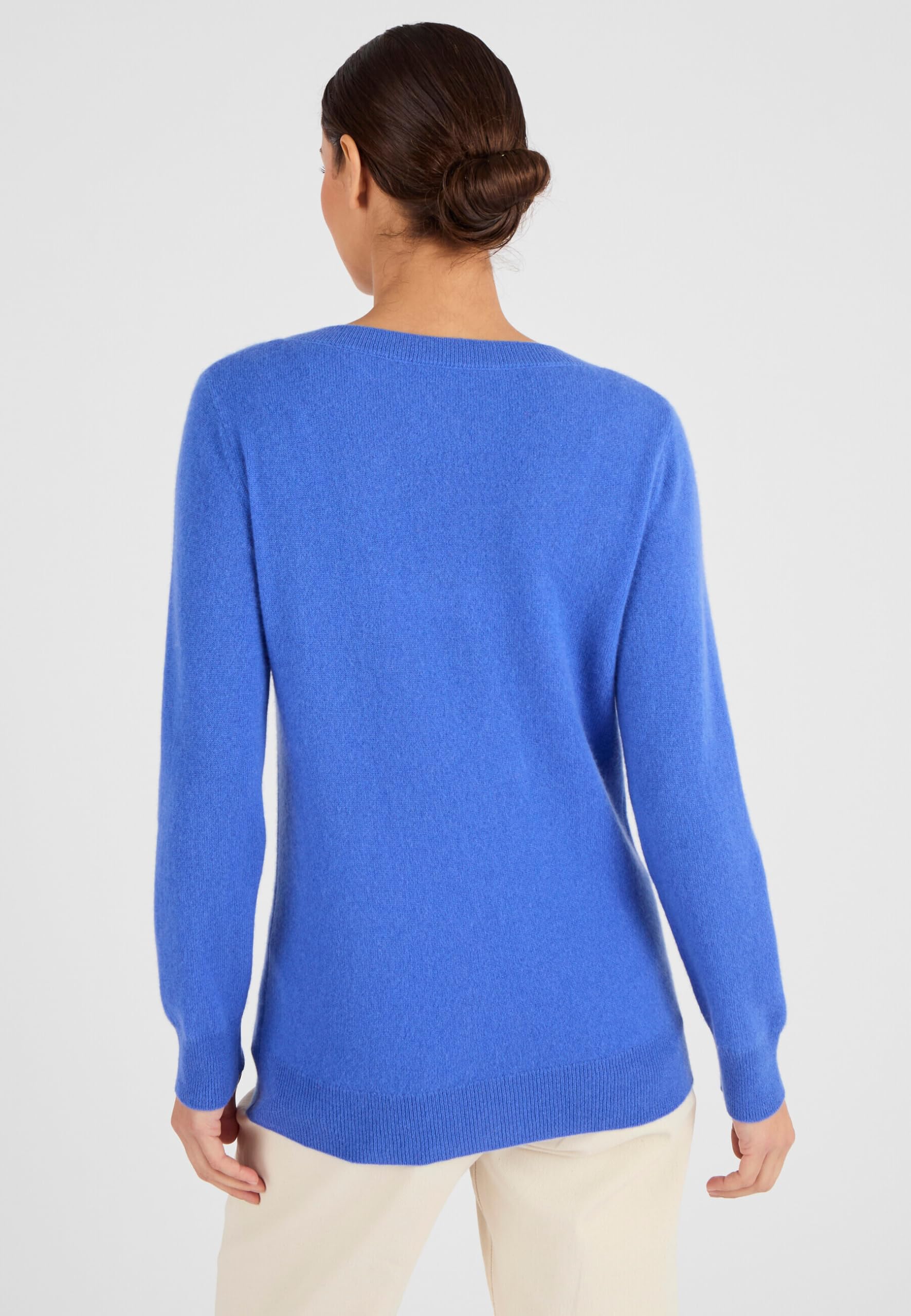 Damart Prêt-à-porter Maglione donna puro cashmere scollo V Blu 38-44