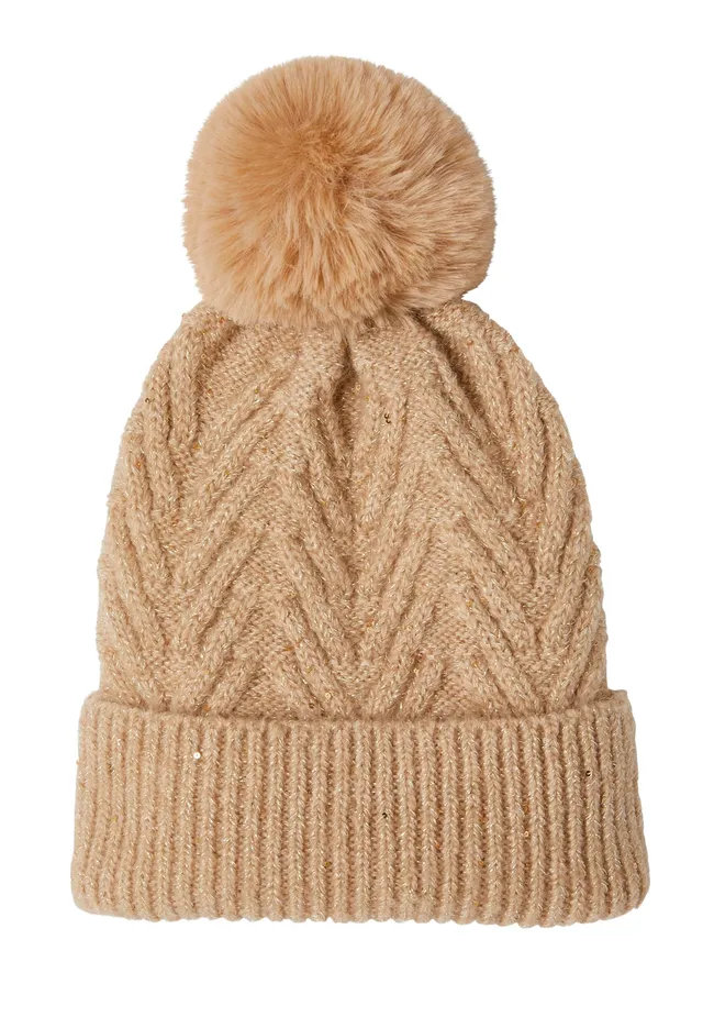 Damart Accessori Berretto con pompon da donna marrone taglia unica in lana