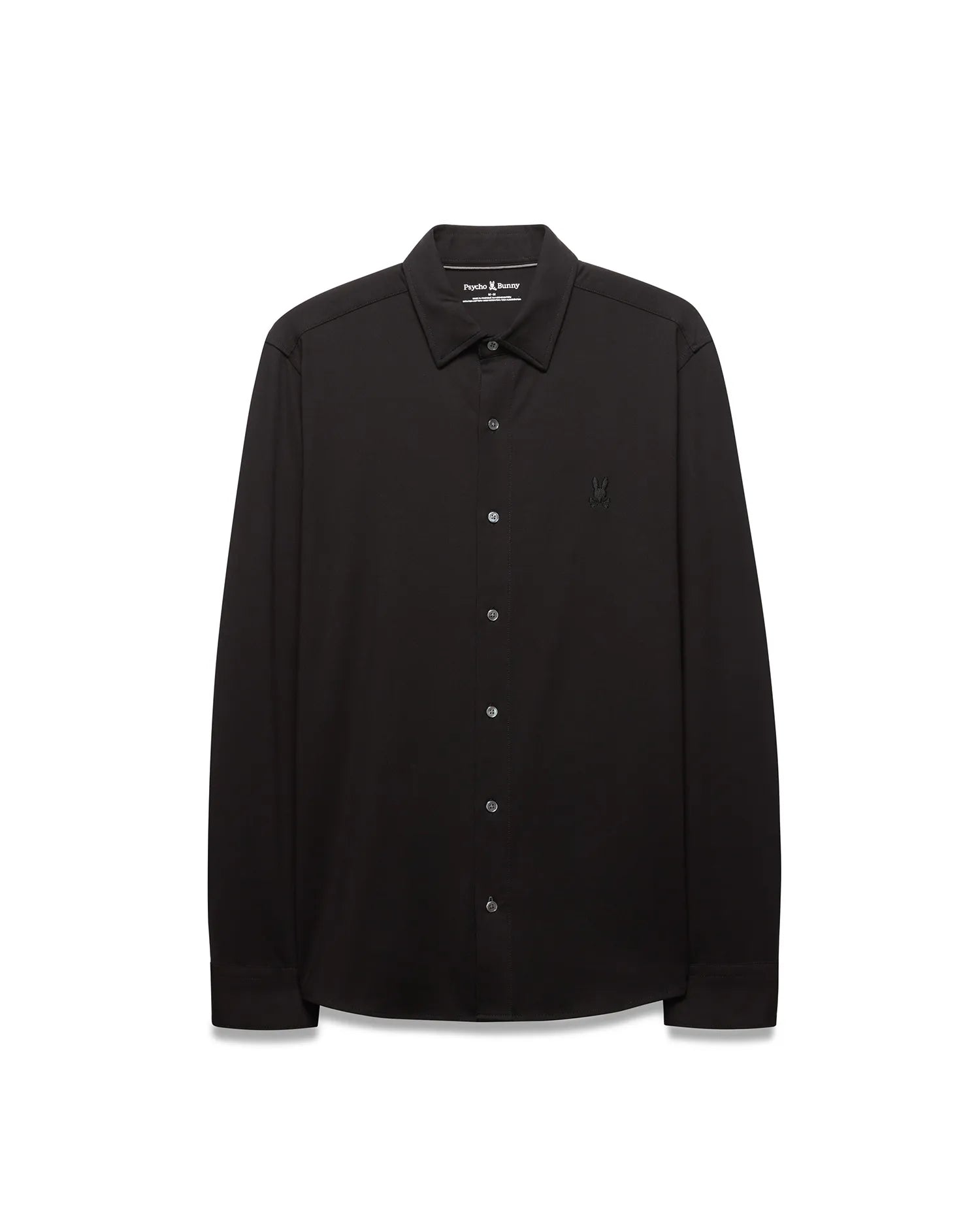 Psycho Bunny Men's Shirts Jim Jersey Knit Shirt camicia nera XXS–XXXL elasticizzata