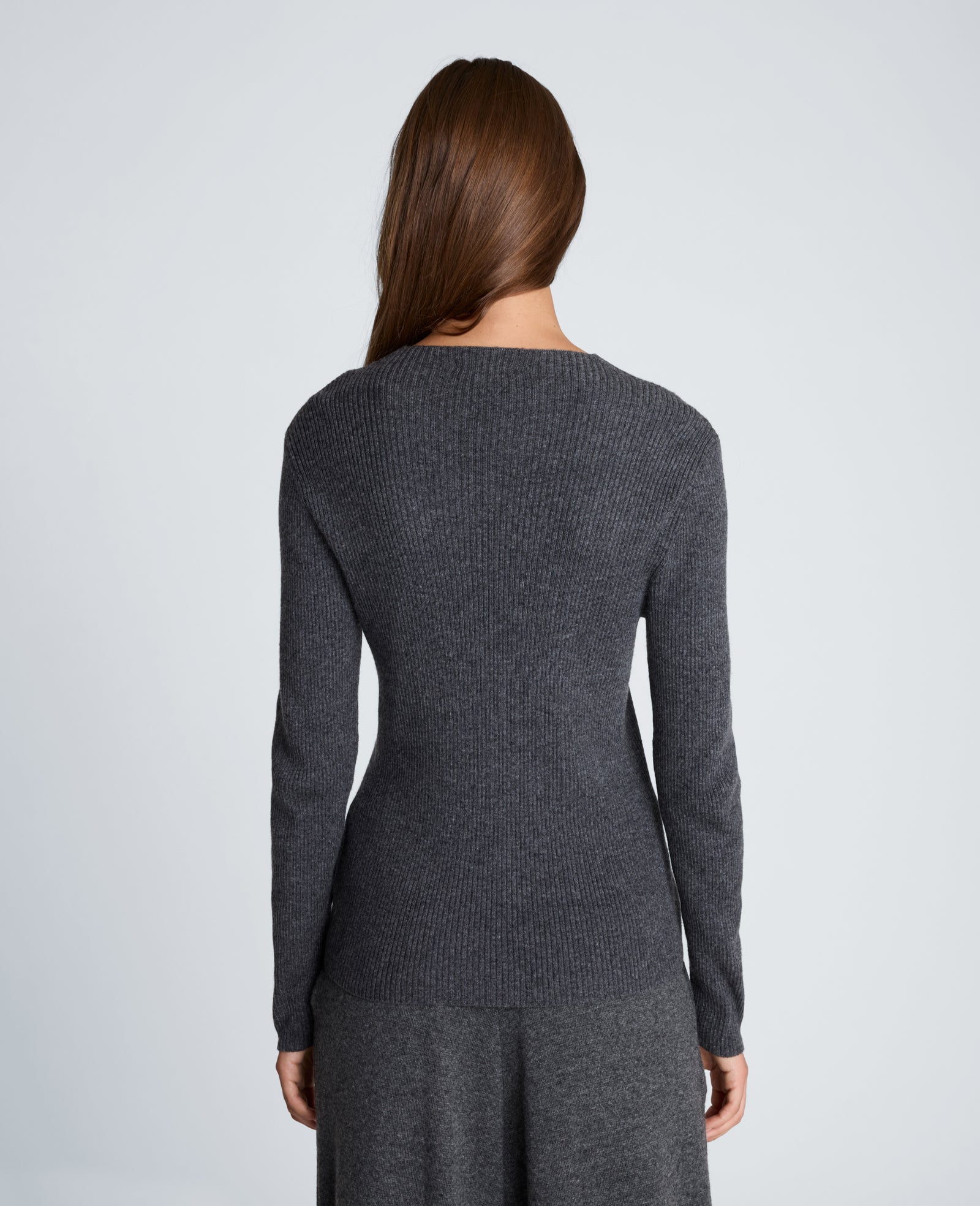 Kenneth Cole Reaction Clothing Long Sleeve Mini Button Funnel Neck Sweater maglia grigio scuro XS–XL in misto cashmere
