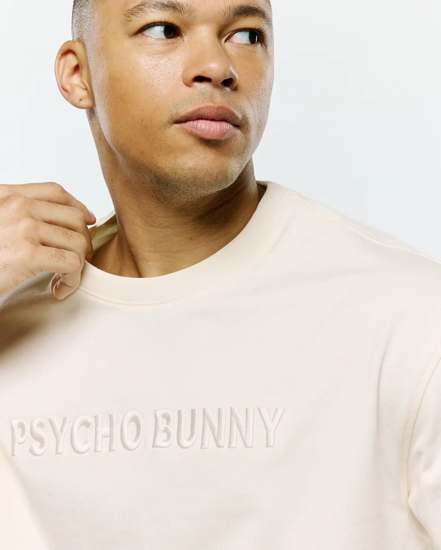 Psycho Bunny Men's Tees Windcrest Oversized T-shirt bianca oversize in cotone