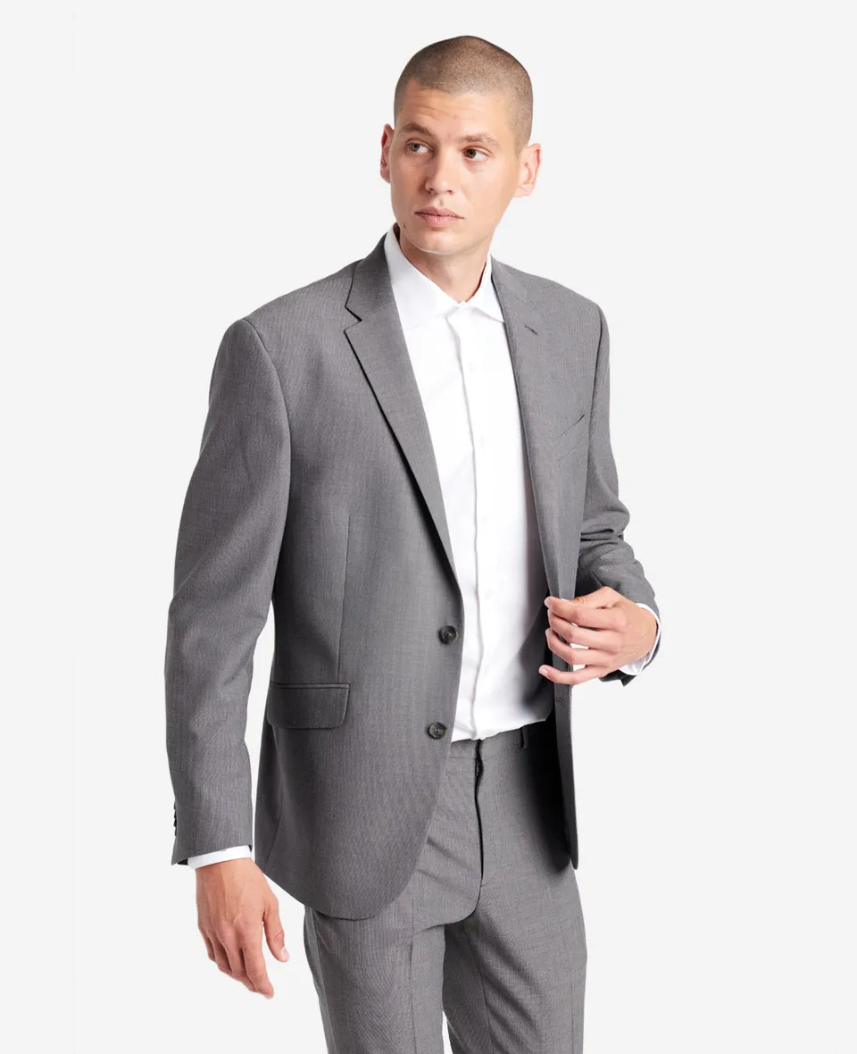Kenneth Cole Reaction Clothing Slim-Fit Stretch Suit Separate Jacket giacca argento uomo