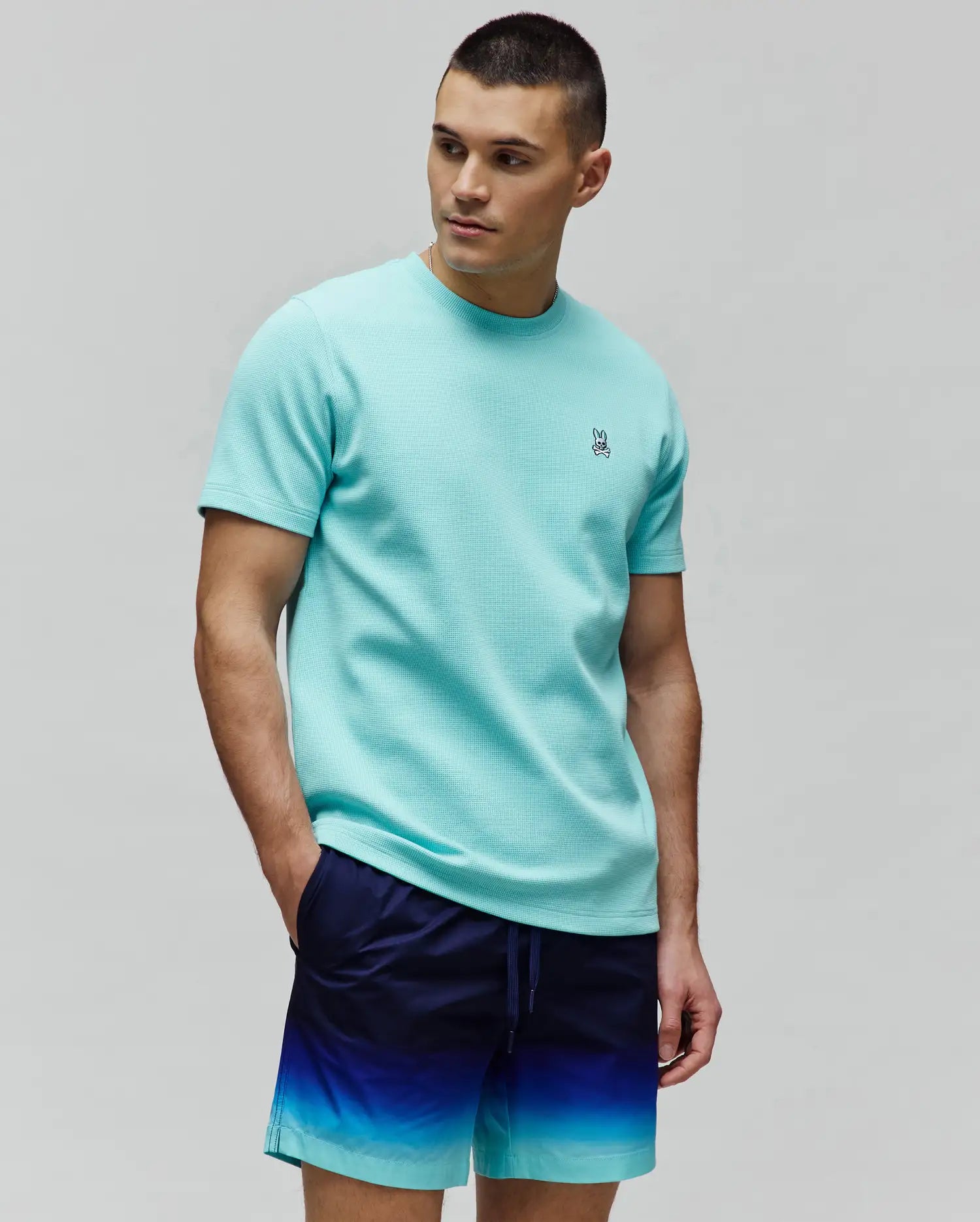 Psycho Bunny Men's Tees Maxton Waffle Tee MT0200325 T-shirt Antigua Sand