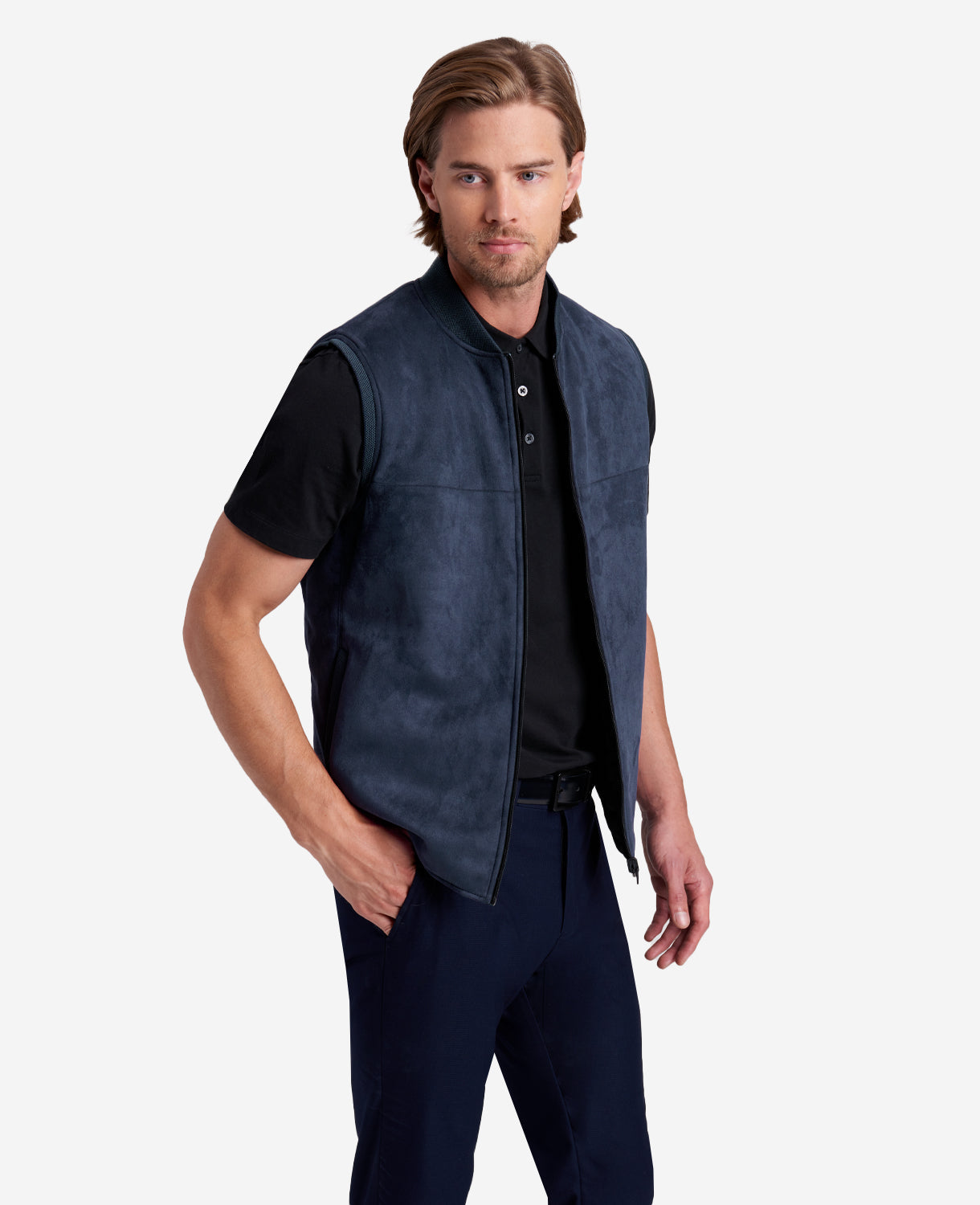 Kenneth Cole Reaction Clothing Reversible Vest gilet reversibile blu nero
