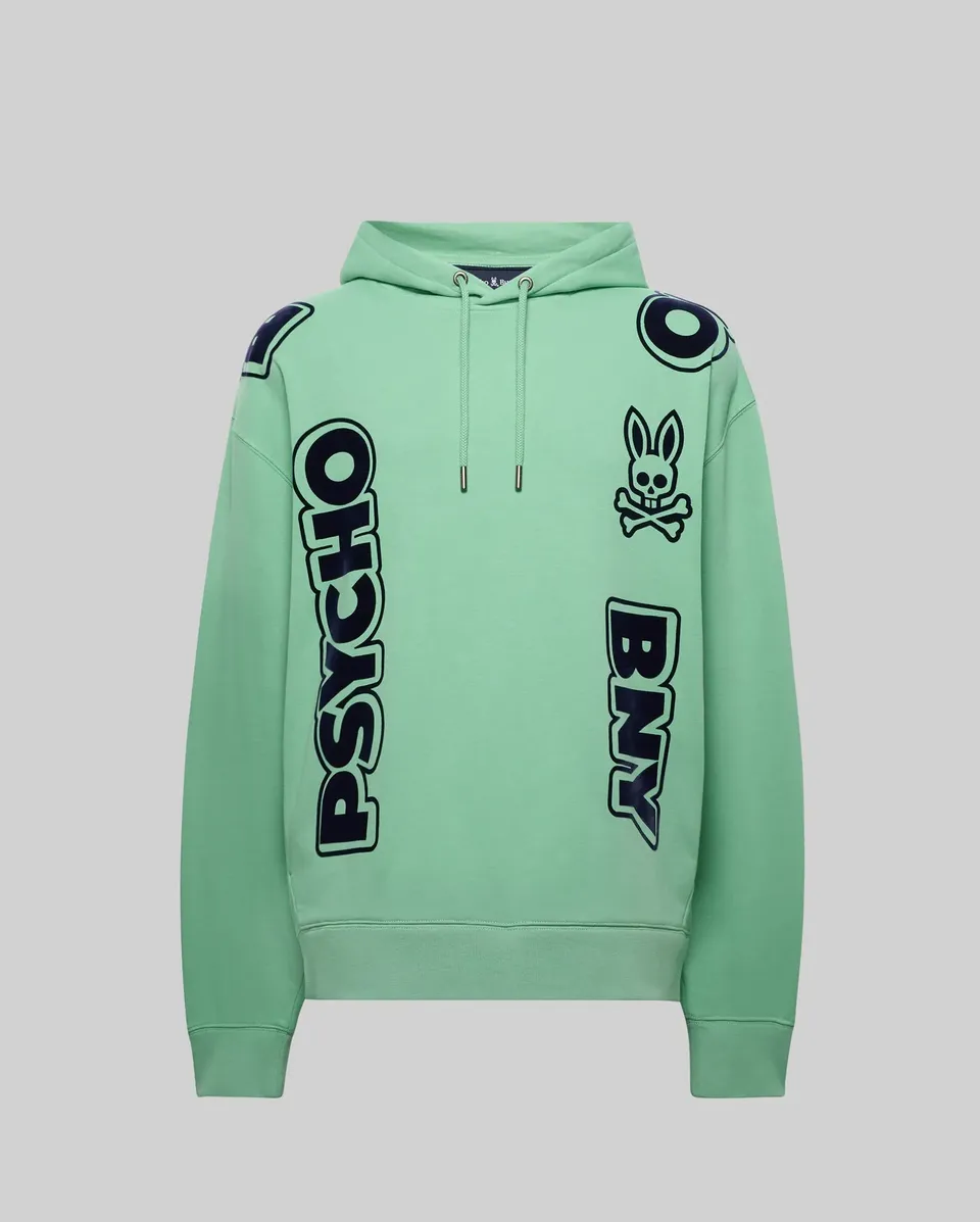 Psycho Bunny Men's Sweatshirts & Hoodies MENS TOBY OVERSIZED HOODIE MT0500133 felpa verde oversize