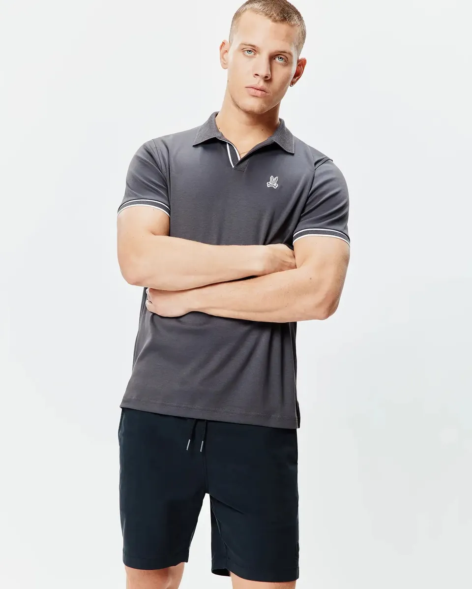 Psycho Bunny Men's Polos MENS NASSER POLO MT0100301 polo nero cotone Pima