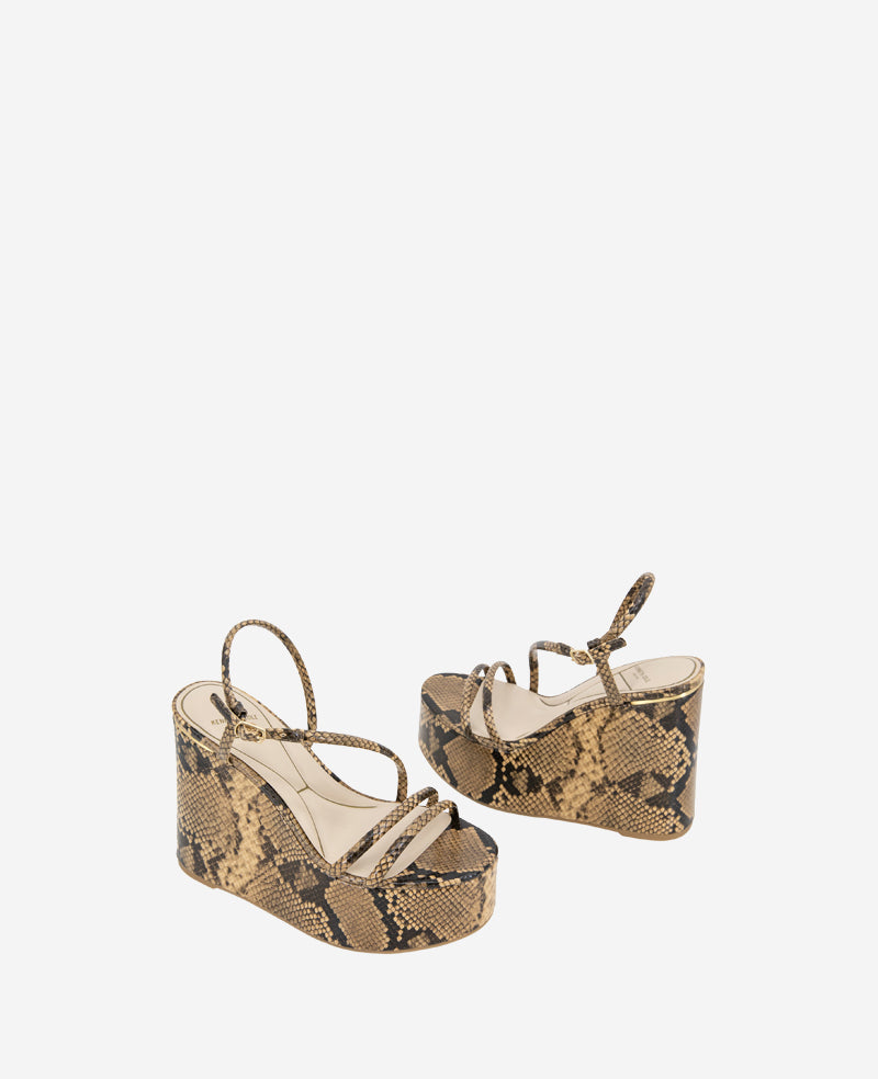 Kenneth Cole Reaction Shoes Tatiana Snake Print Platform Wedge Sandal sandalo zeppa serpente