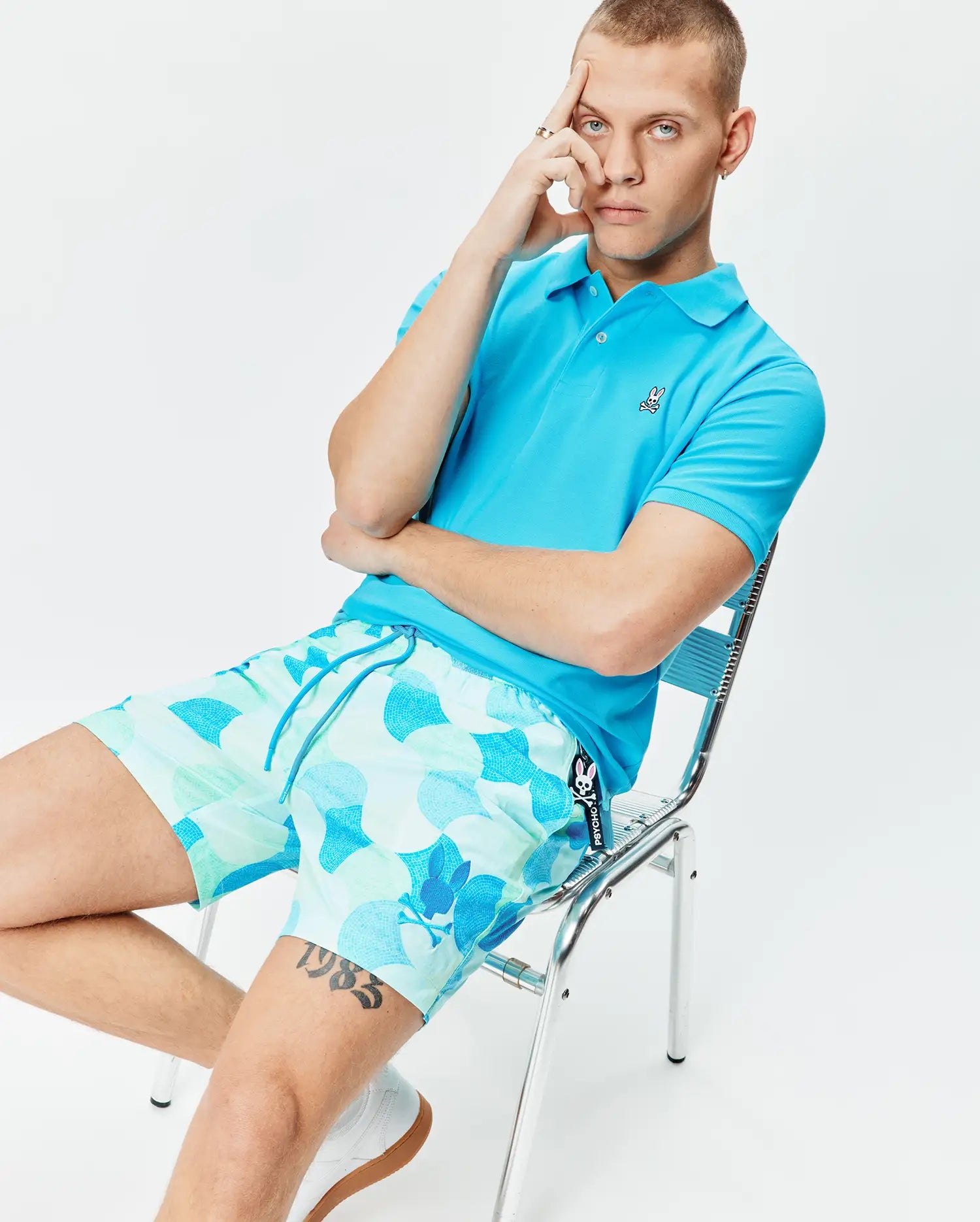 Psycho Bunny Men's Swimwear Ethan costume da bagno 6" cabbage XXS-XXXL