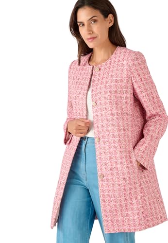 Damart Prêt-à-porter Giacca Lunga Effetto Tweed Fili Brillanti giacca rossa rosa