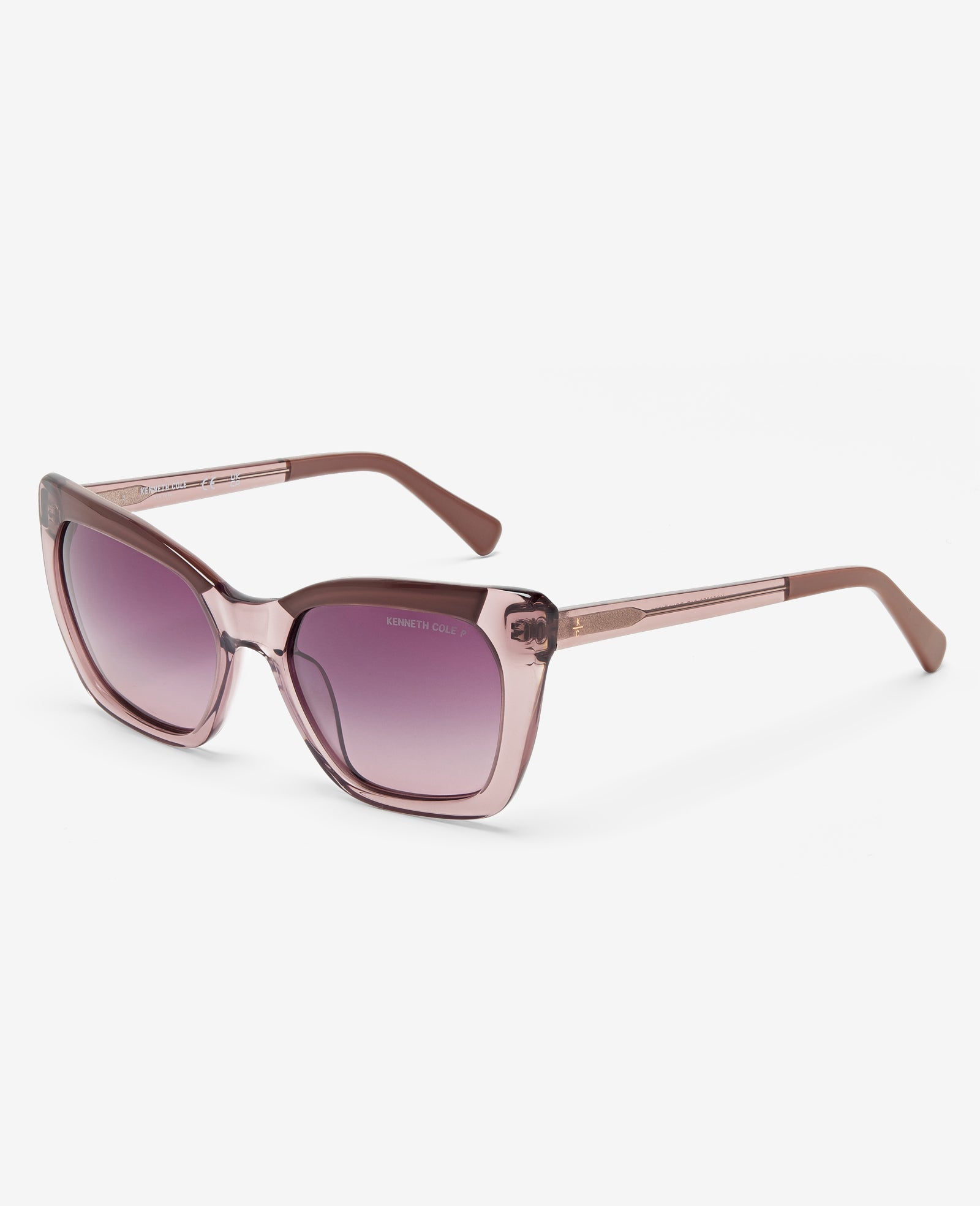 Kenneth Cole Reaction Sunglasses & Eyewear Cat Eye Acetate occhiali da sole viola polarizzati
