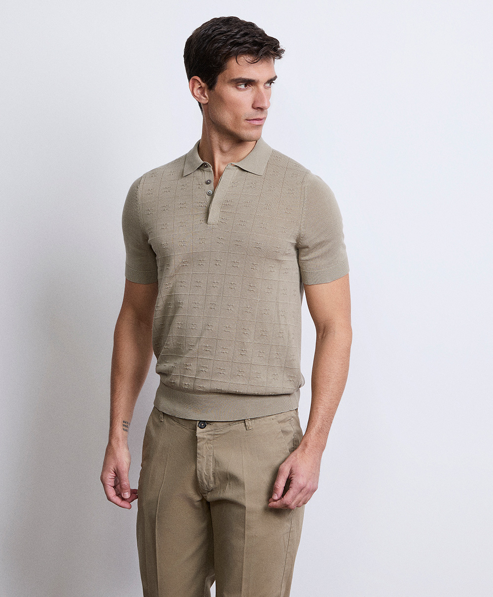Markup Uomo Maglieria Polo check in crochet polo