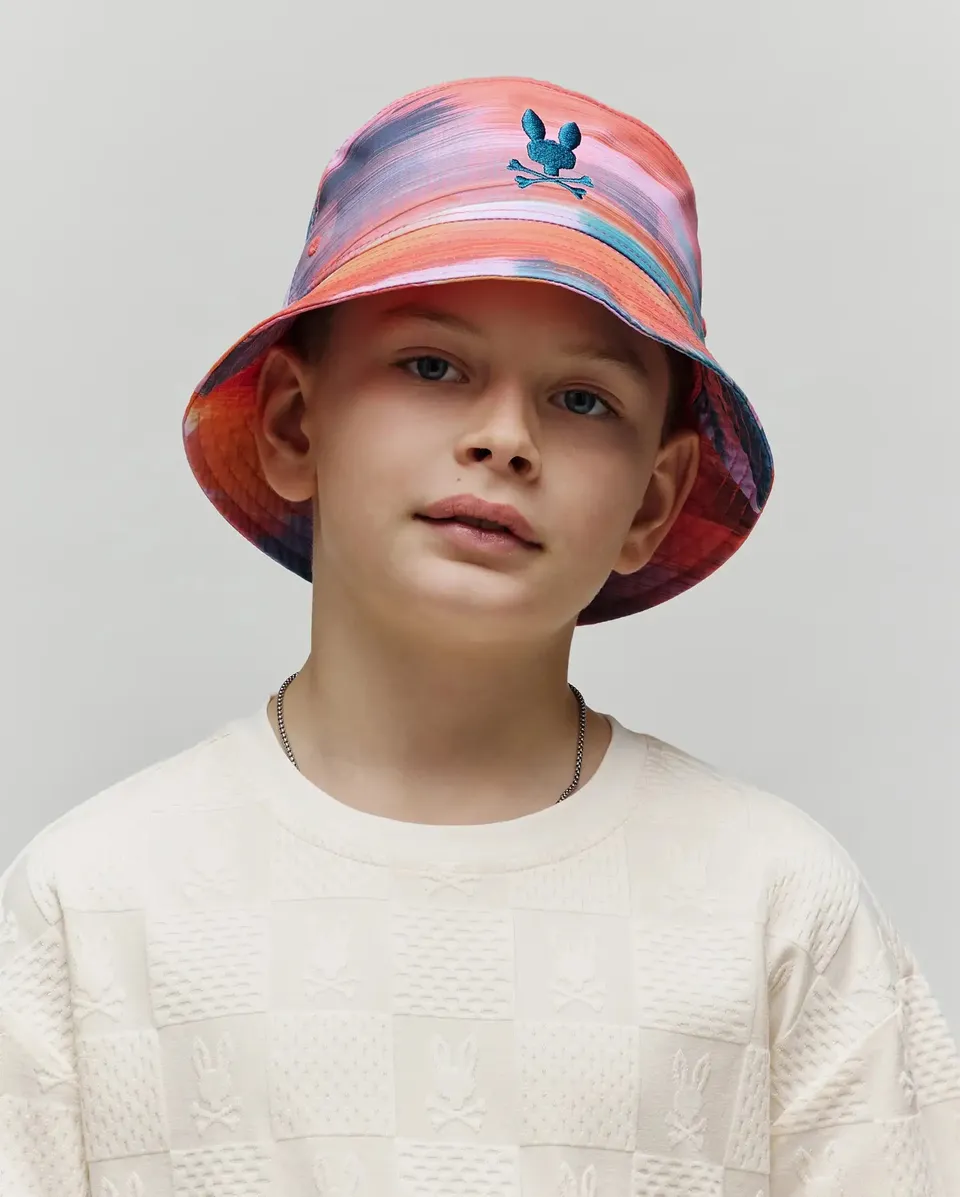 Psycho Bunny Kids Accessories Raphael Bucket Hat cappello 656 Sunkissed Coral