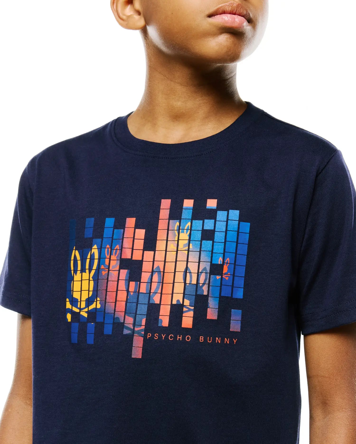Psycho Bunny Kids Tees Zander Graphic Tee T-shirt blu 100% Pima