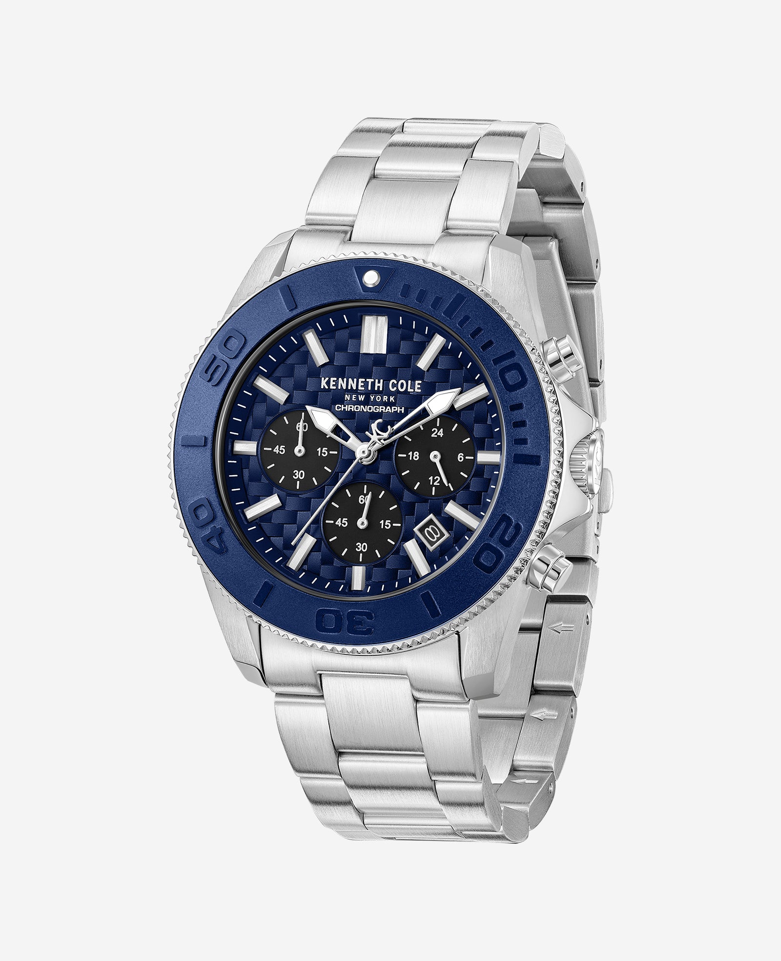 Kenneth Cole Reaction Chronograph Bracelet Watch orologio argento 5 ATM