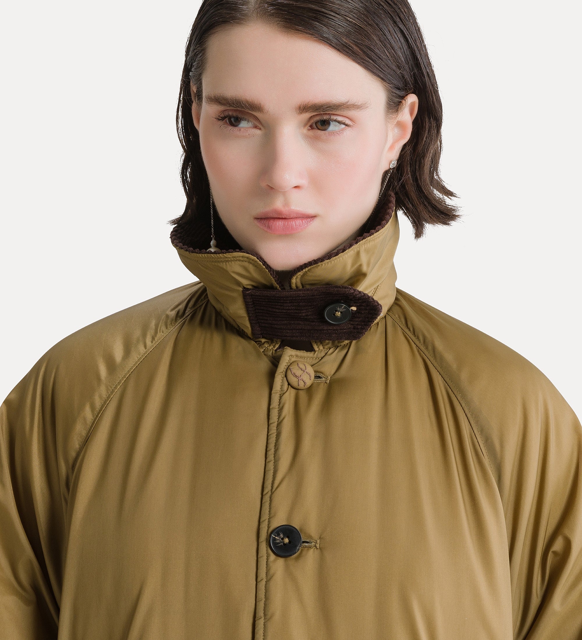 Forte capispalla e kimono nylon midi british jacket giacca giallo oro