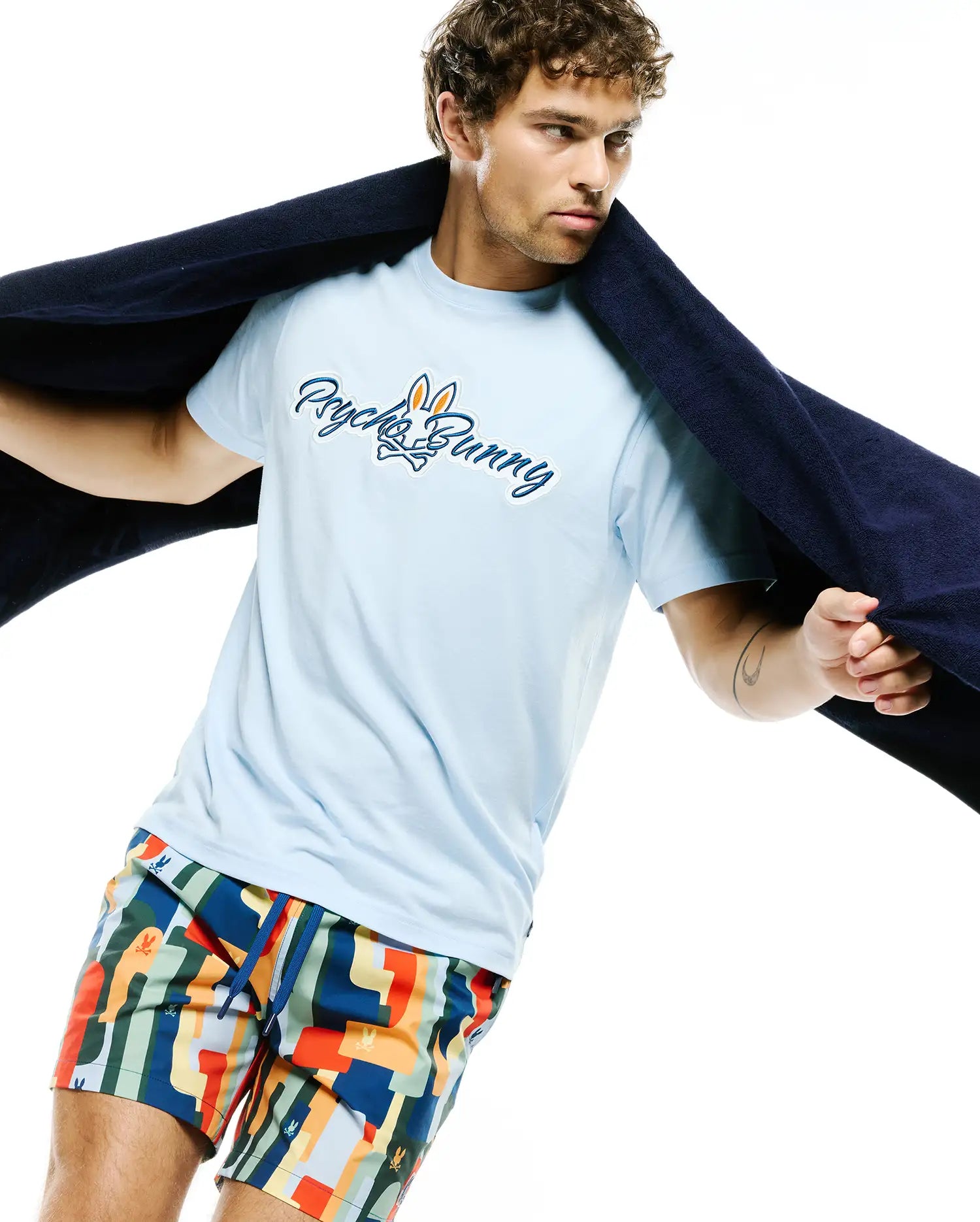 Psycho Bunny Men's Tees Jaydon Pima Cotton Logo Tee t-shirt Skyway