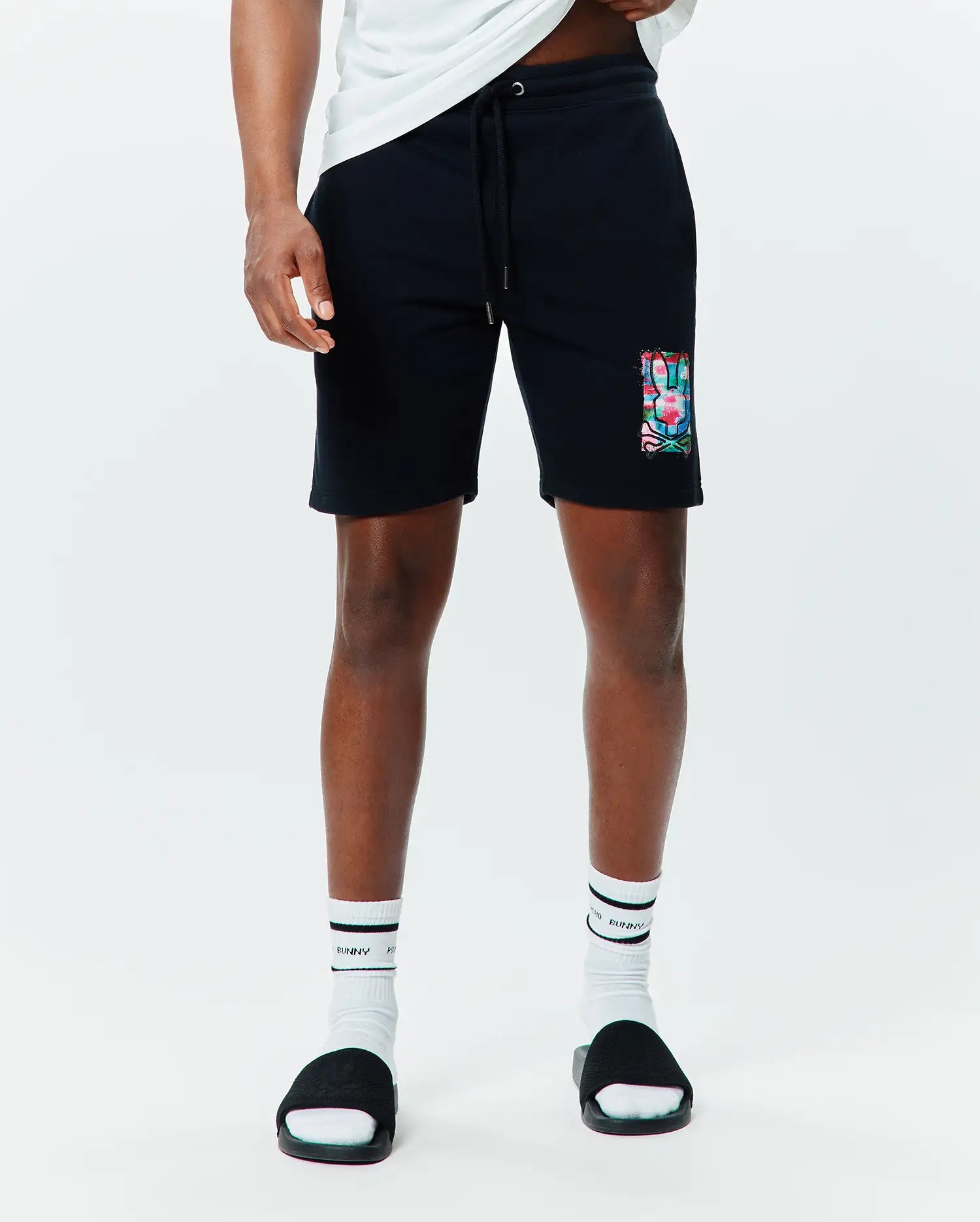 Psycho Bunny Men's Shorts ISAAC SHORT 8" MB0900049 pantaloncini neri