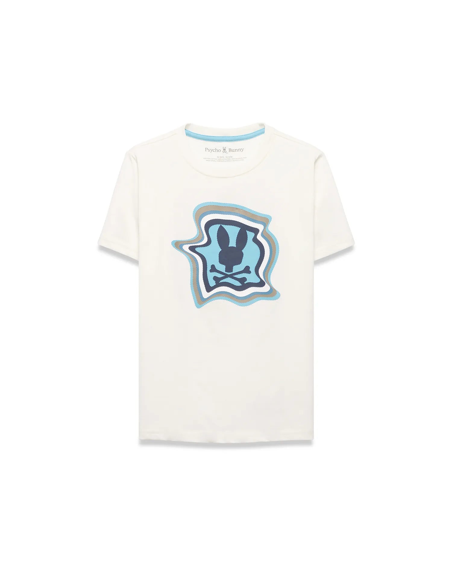 Psycho Bunny Kids Tees Kids' Klaus Pima Graphic Tee maglietta ecru cotone Pima