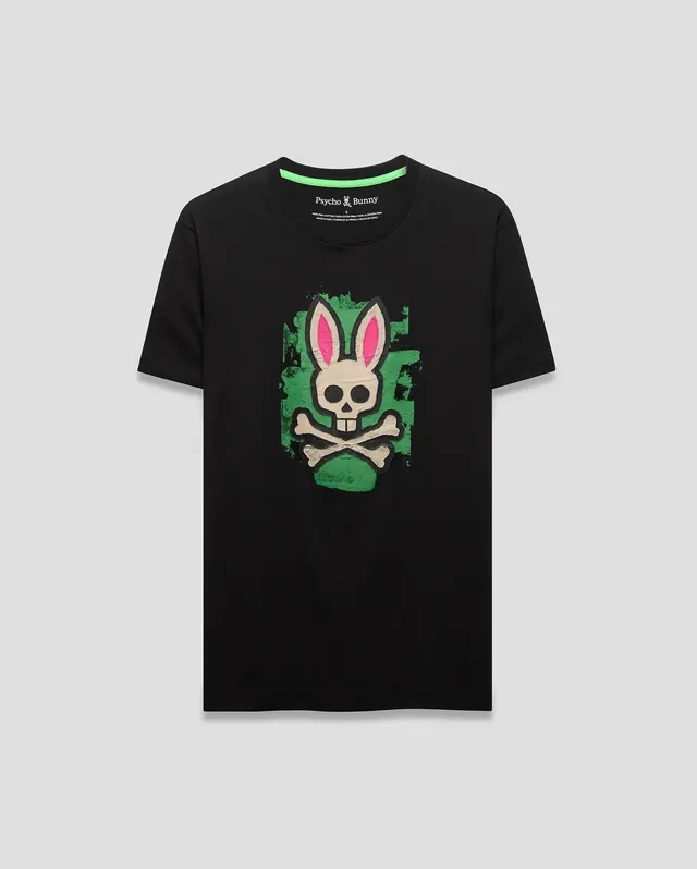 Psycho Bunny Men's Tees Marcus Graphic Tee maglietta nera