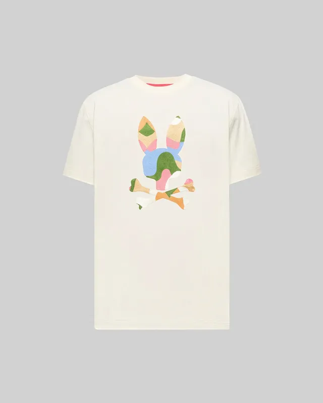 Psycho Bunny Men's Tees Ara Graphic Tee MT0200250 T-shirt bianca