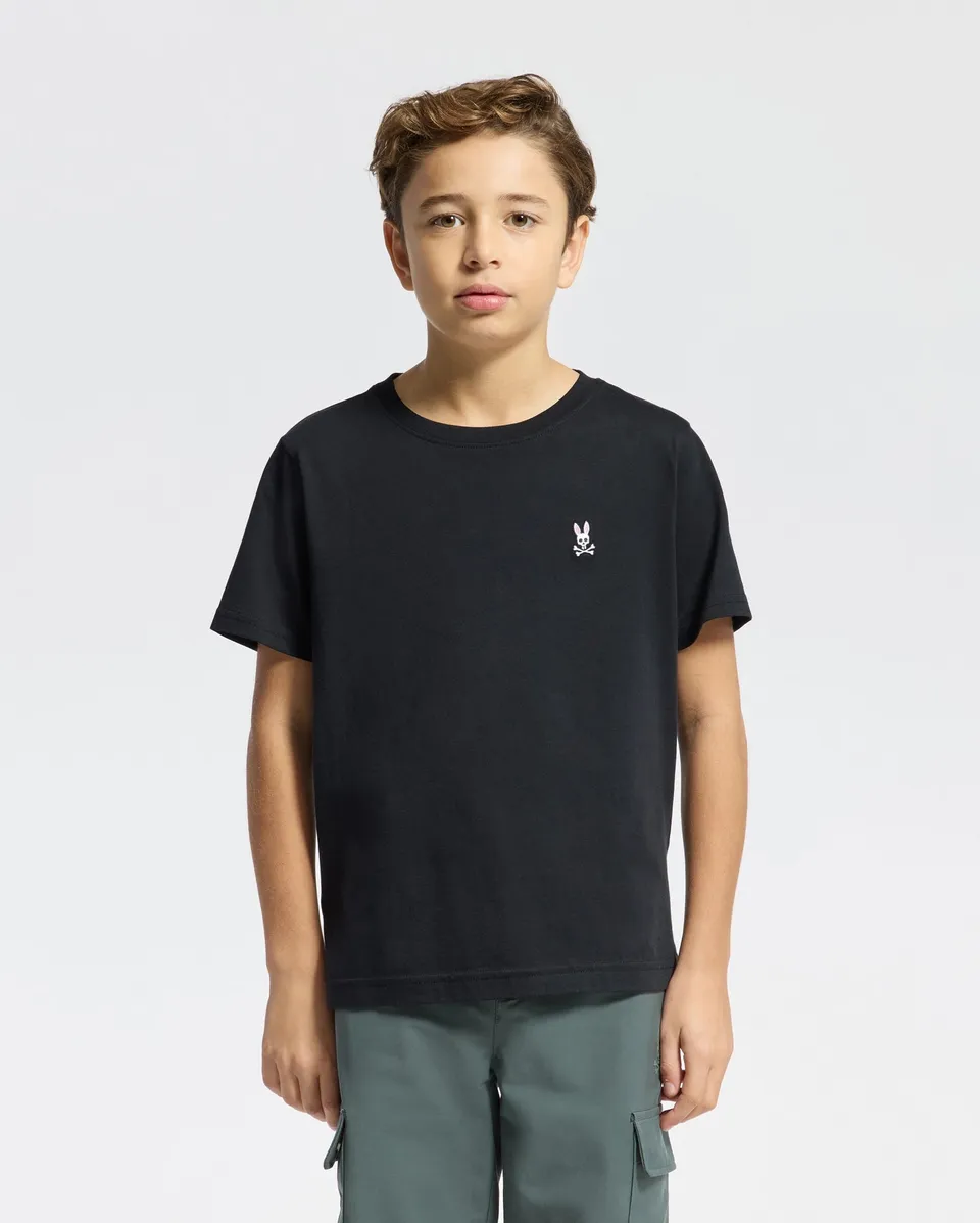Psycho Bunny Kids Tees B0U014CRPC t-shirt girocollo 001 Black cotone Pima