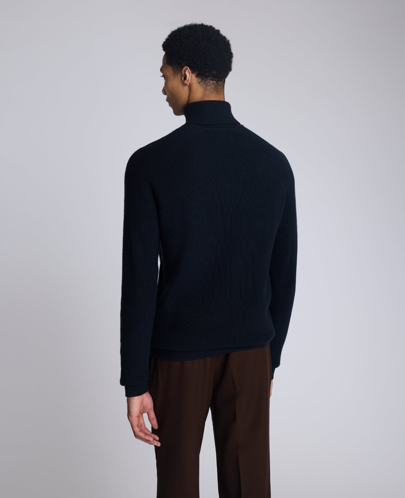 Kenneth Cole Reaction Clothing Foldover Turtleneck Sweater maglione nero collo alto