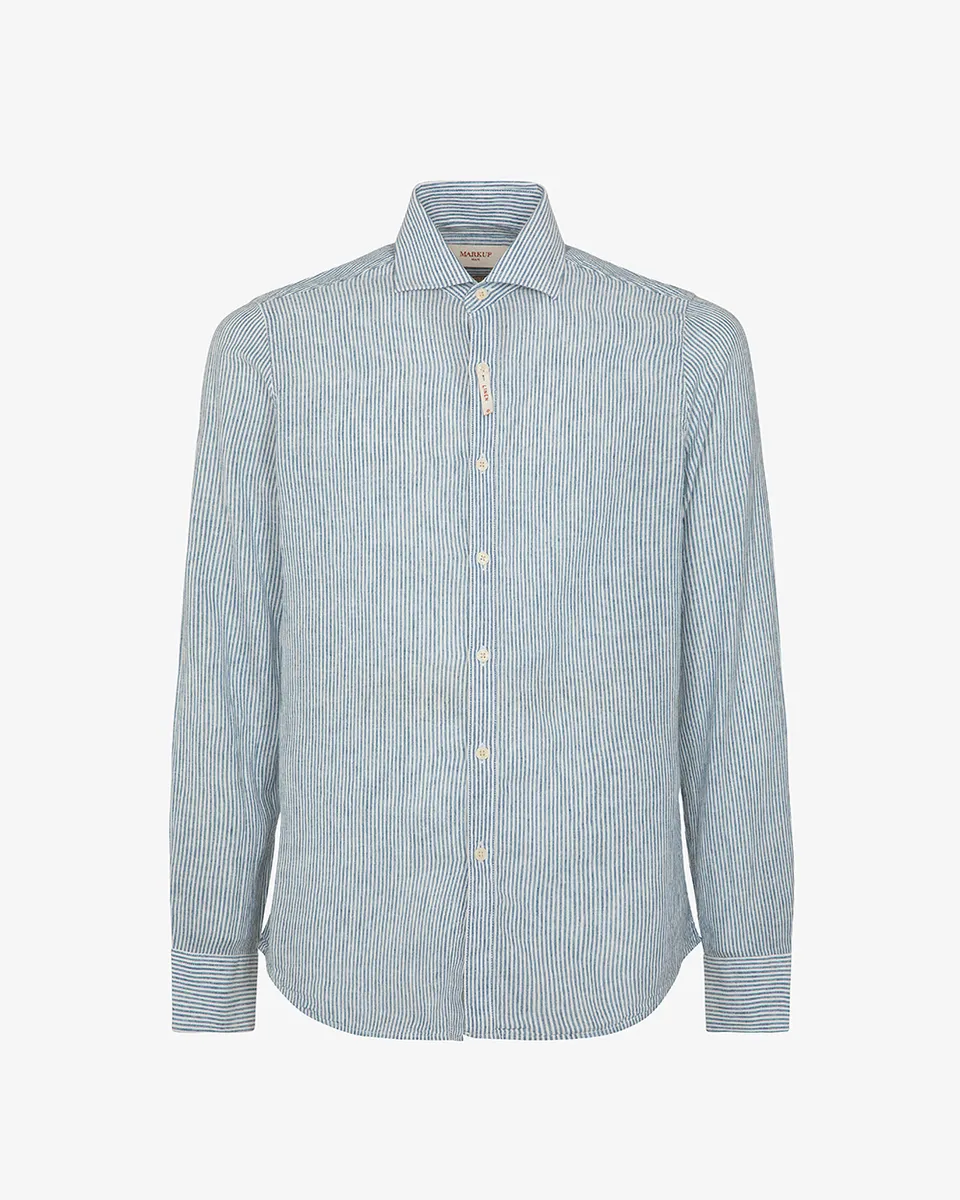 Markup Uomo Camicie Camicia in lino collo francese camicia
