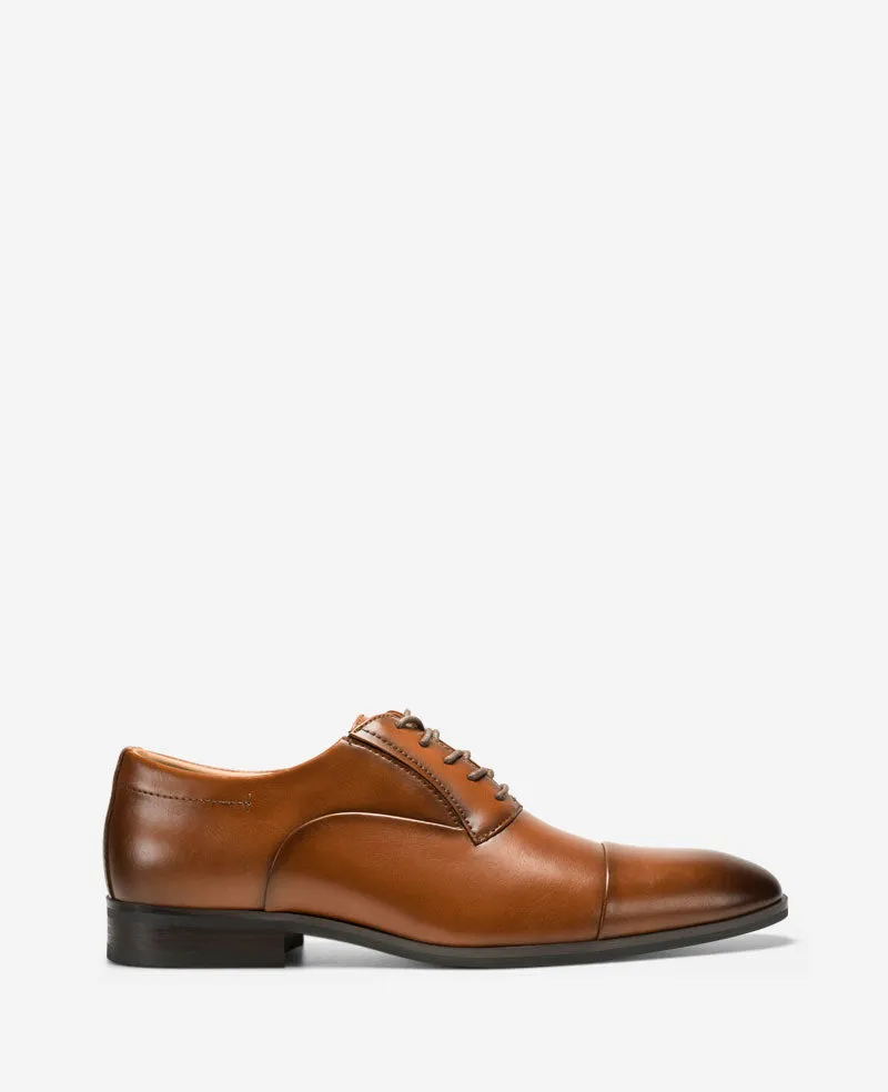 Kenneth Cole Reaction Shoes REACTION Heath Cap Toe Lace Up Oxford scarpe Cognac