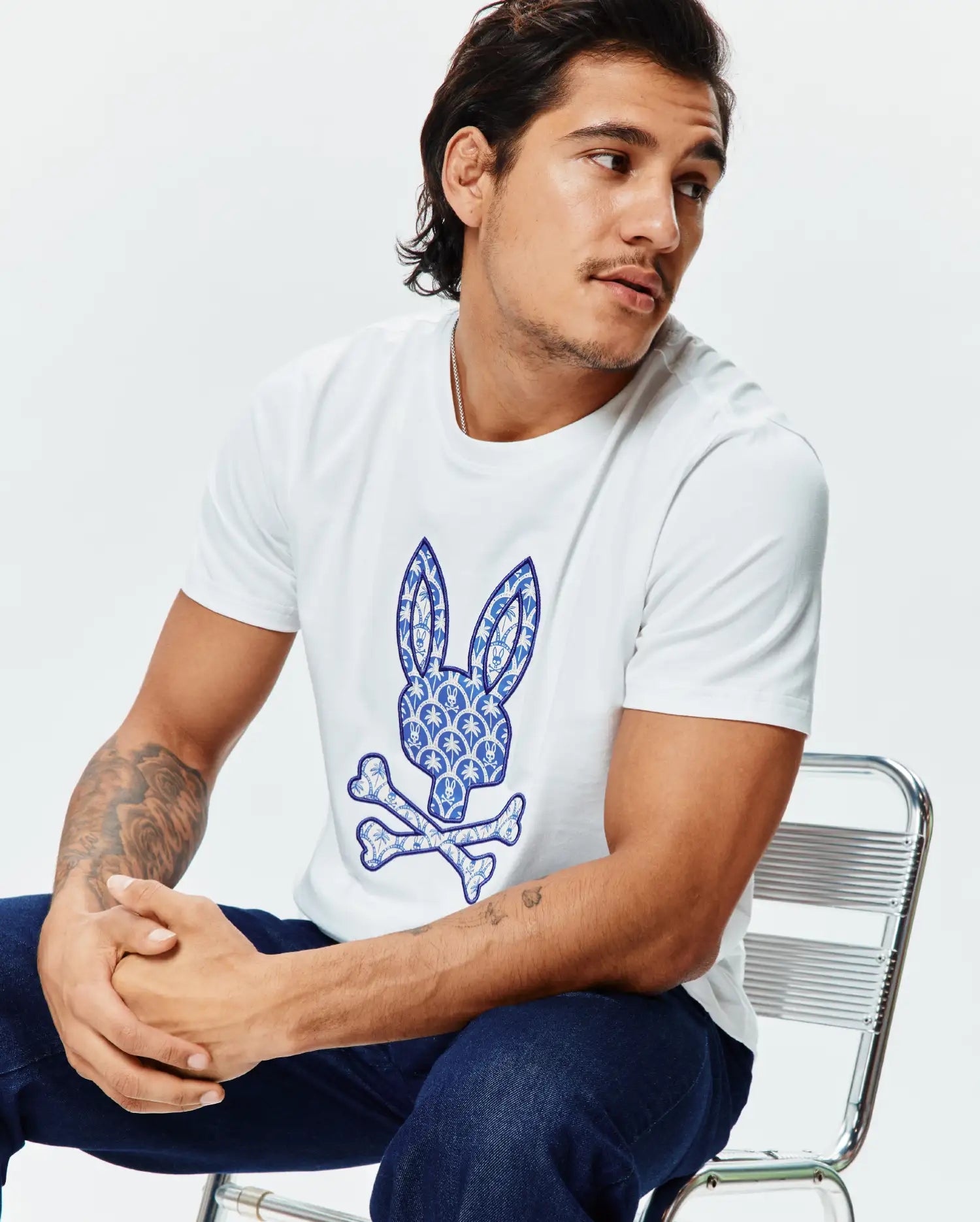 Psycho Bunny Men's Tees MENS BRAD GRAPHIC TEE - MT0200274 t-shirt bianca