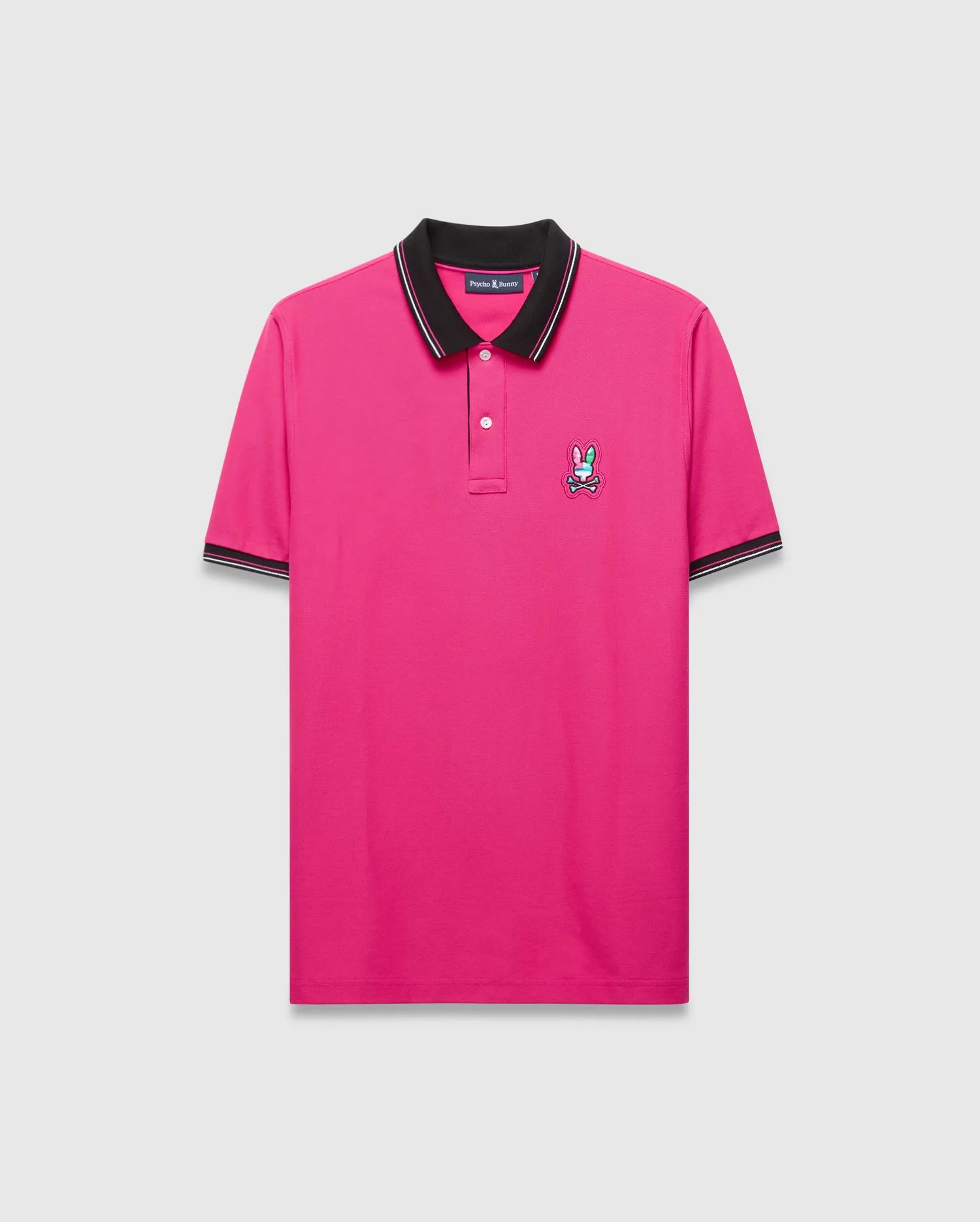 Psycho Bunny Men's Polos Nate Piqué Polo 665 Pink Yarrow cotone Pima