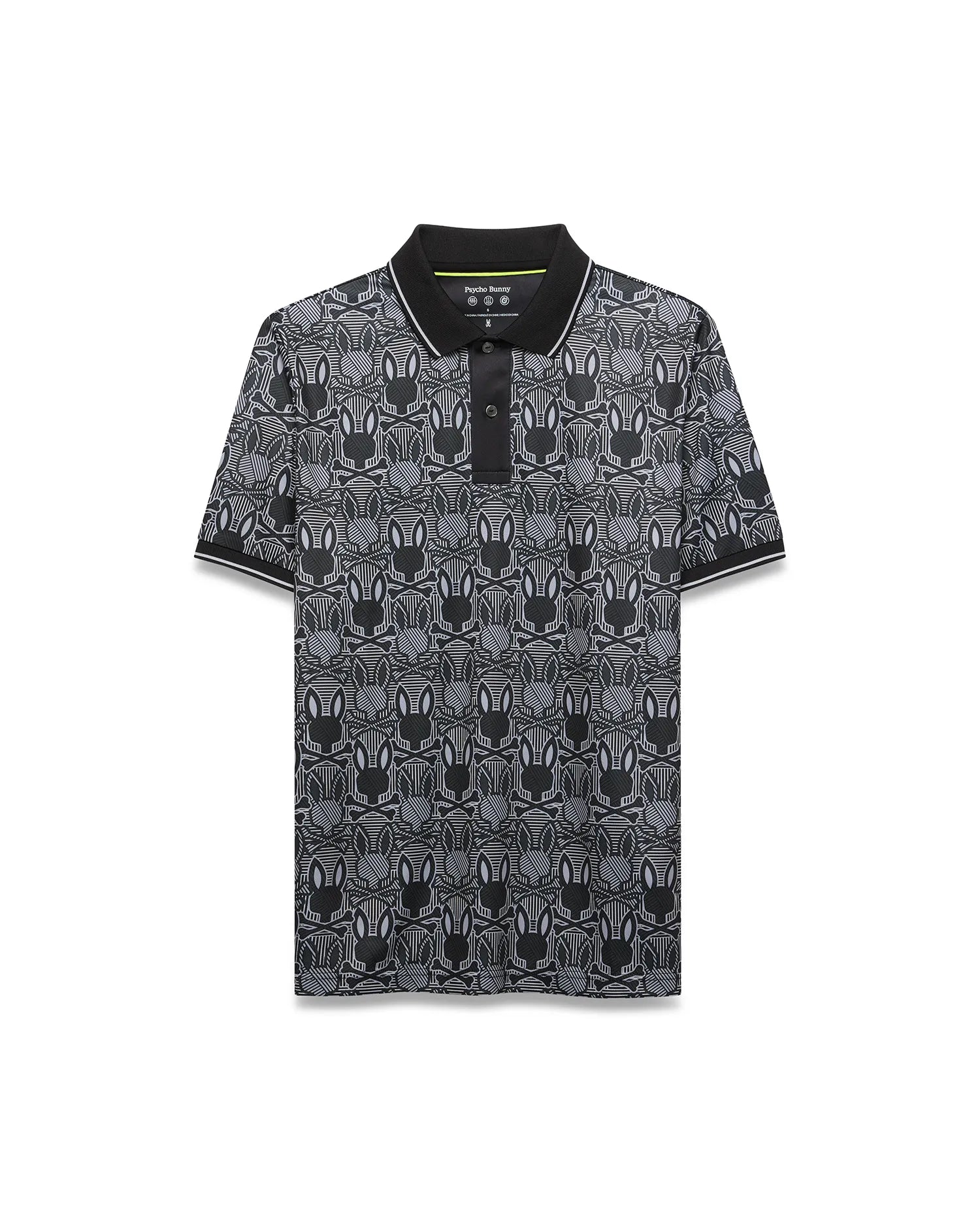 Psycho Bunny Men's Polos Reeves Bunny Sport polo nera slim fit