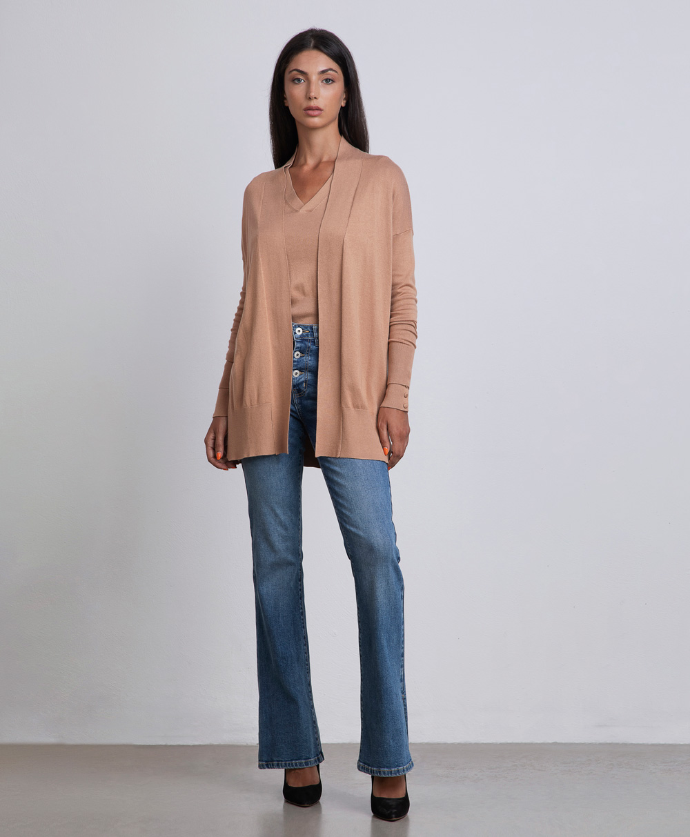 Markup Donna Maglieria Cardigan lungo aperto da donna