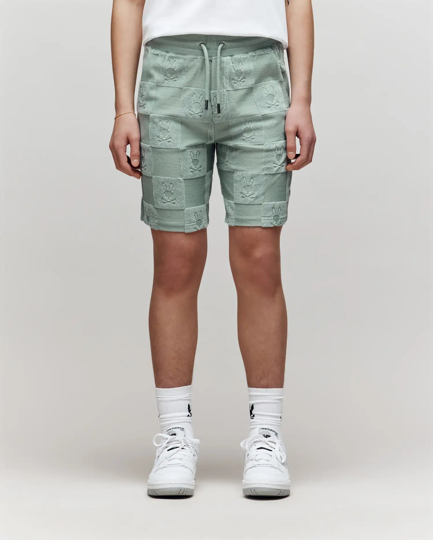 Psycho Bunny Kids Bottoms Kids Kelvin Towel Terry Sweatshort 3 1/2"- 7 1/4" KB0900002 shorts 335 Iceberg Green in spugna