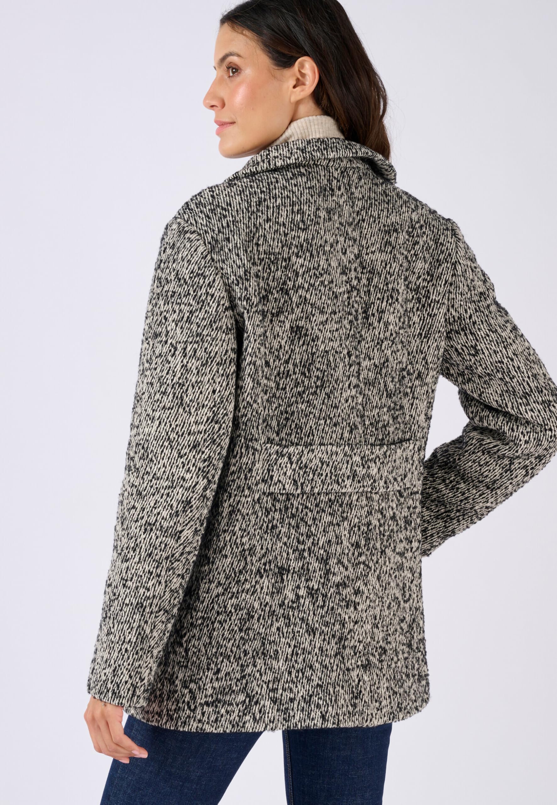 Damart Thermolactyl cappotto misto lana donna nero stampato 52