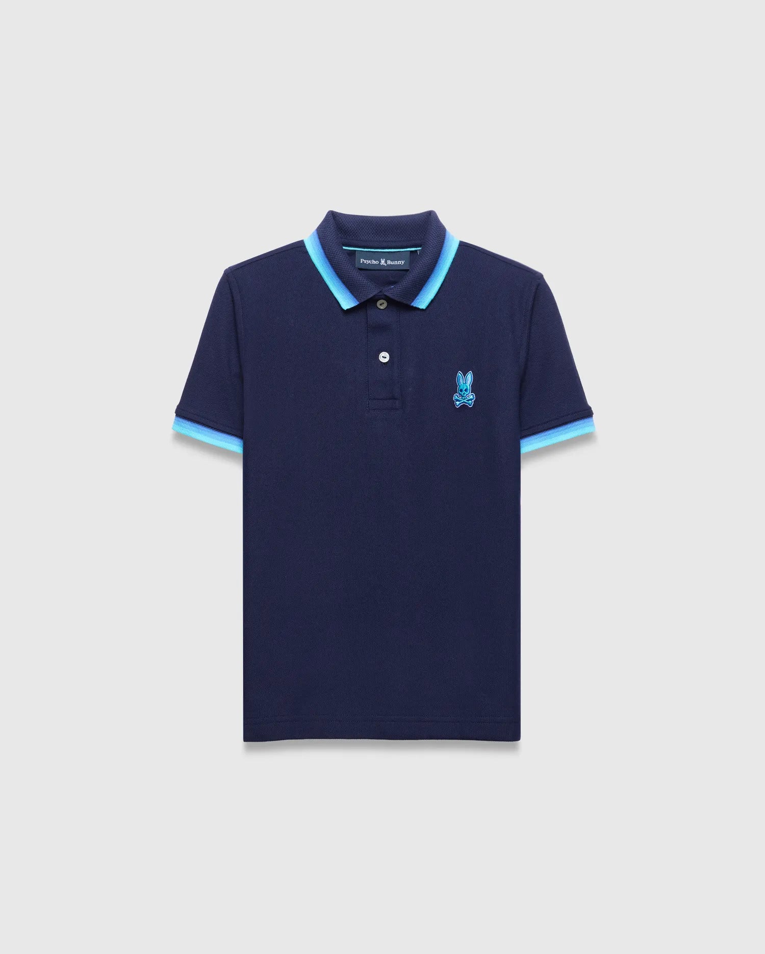 Psycho Bunny Kids Polo Shirts Holden Pique Polo KT0100100 polo blu in cotone Pima