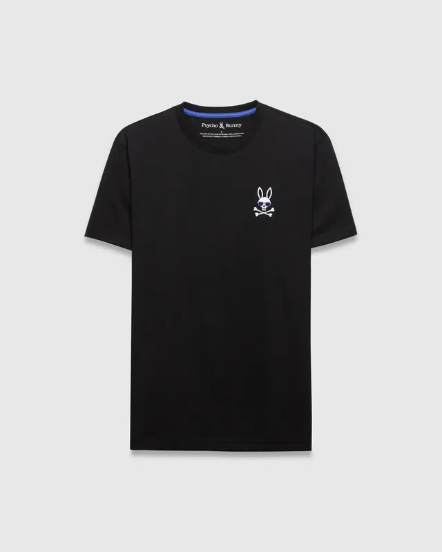 Psycho Bunny Men's Tees Sunny Chest Graphic Tee MT0200278 T-shirt nera ricamata