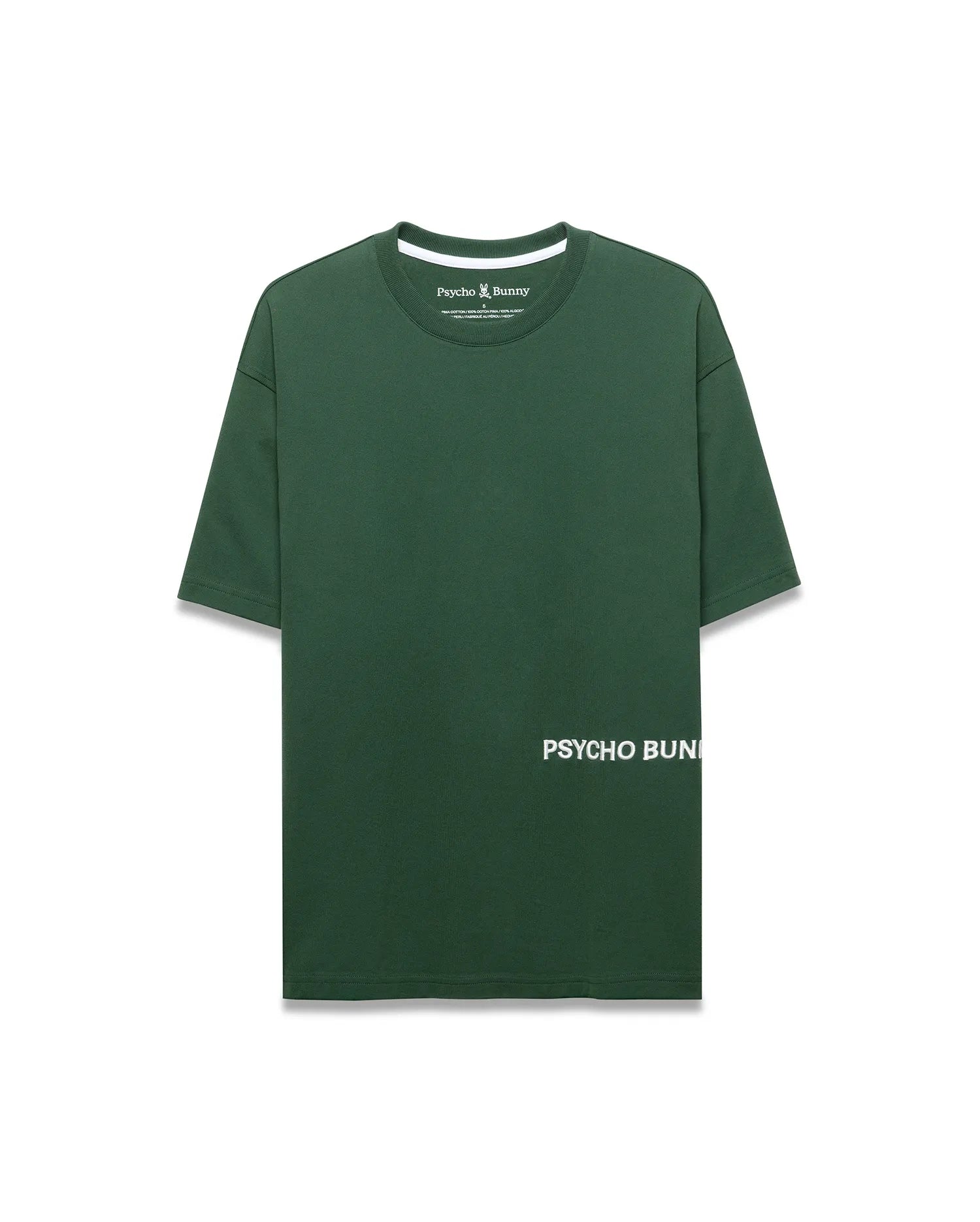 Psycho Bunny Men's Tees Haiden Oversized Tee t-shirt verde Pima