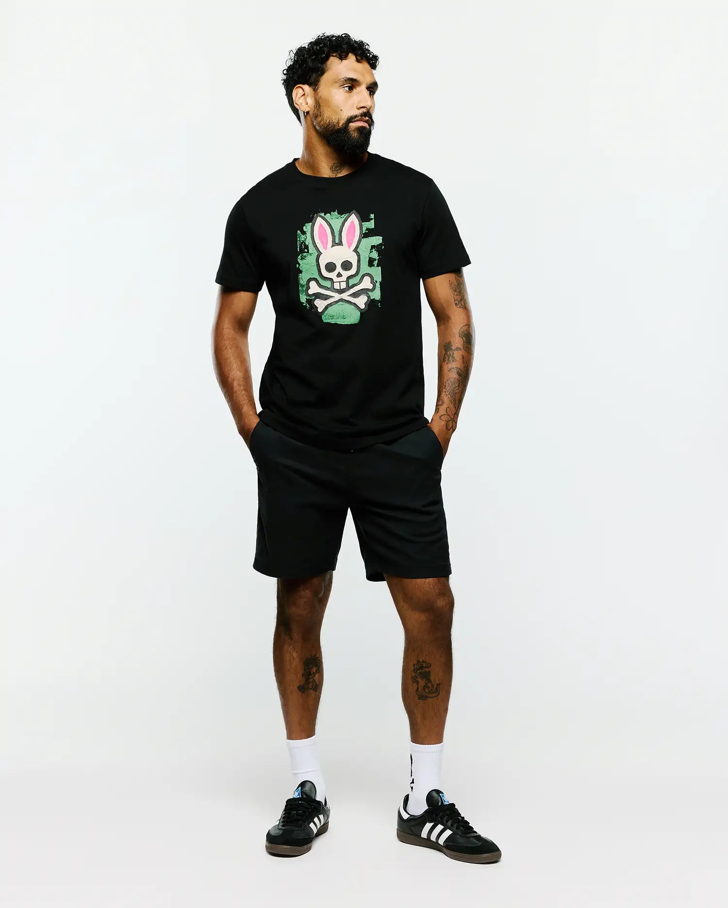 Psycho Bunny Men's Tees Marcus Graphic Tee maglietta nera