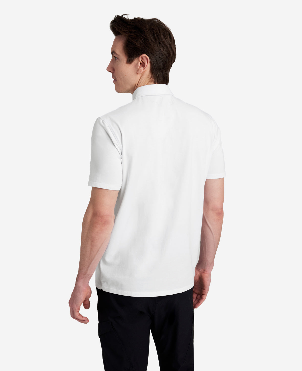 Kenneth Cole Reaction Clothing Performance Button Polo polo bianca in cotone elasticizzato