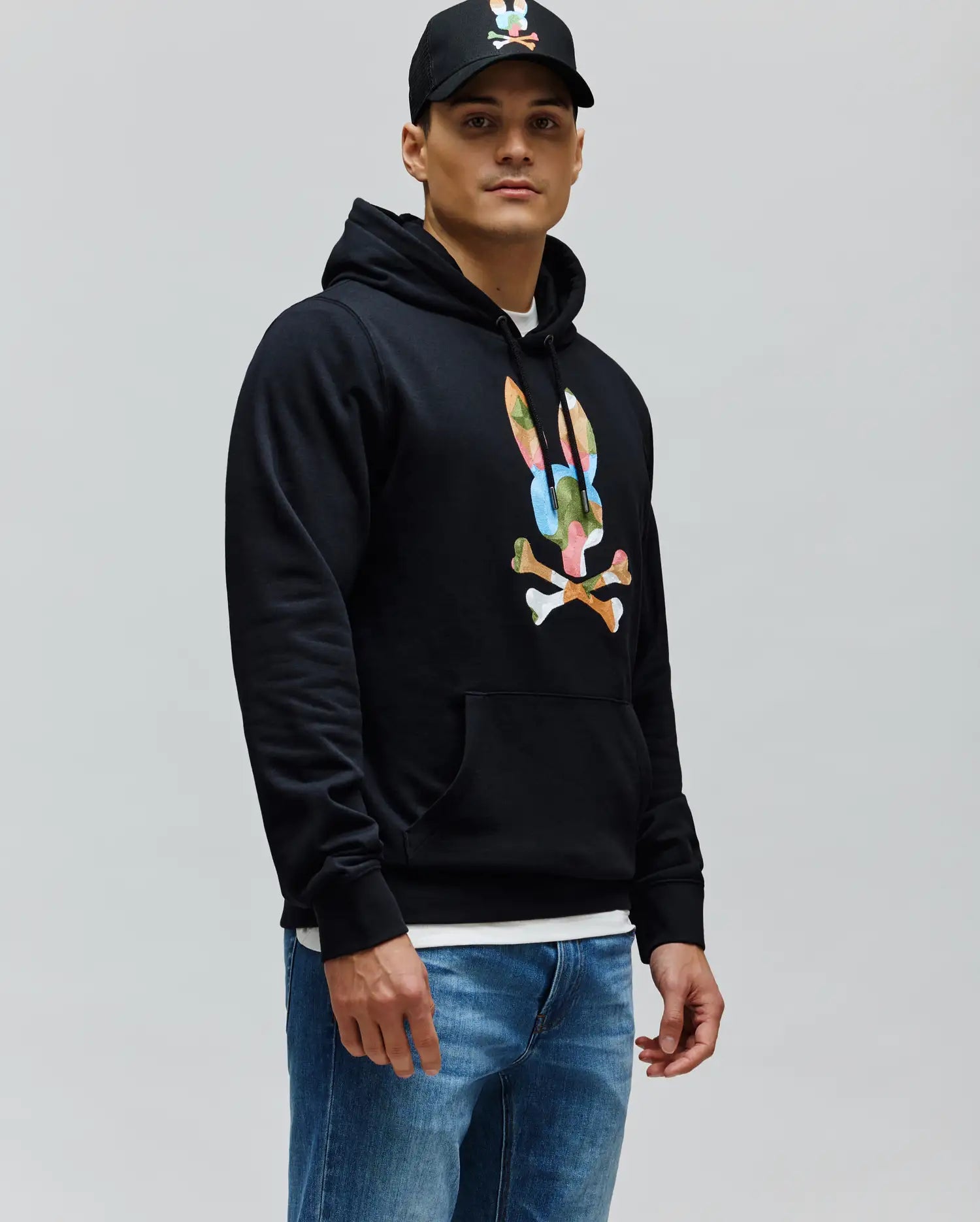 Psycho Bunny Men's Sweatshirts & Hoodies Ara Hoodie MT0500174 felpa nera